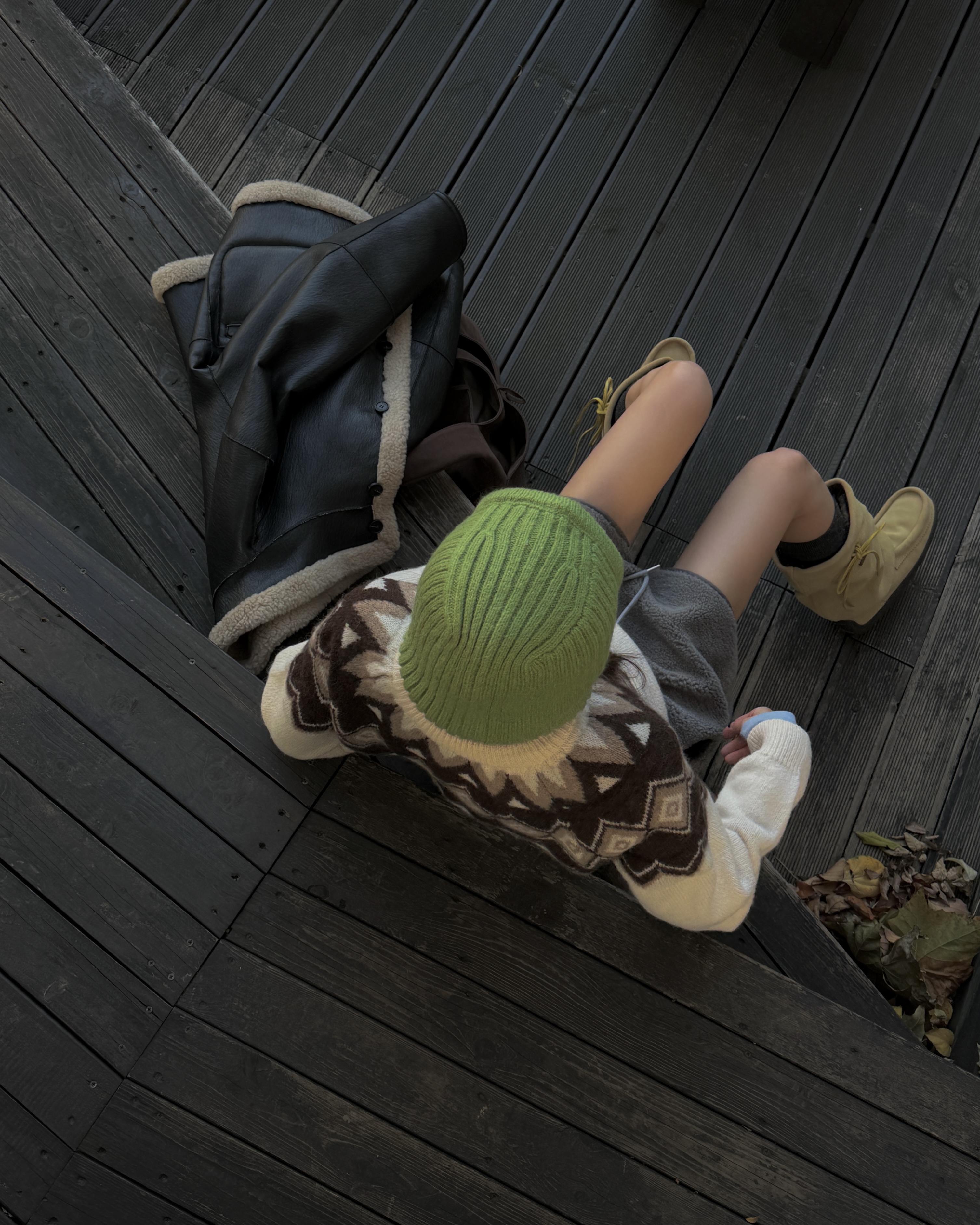 ウール混アルパカ混紡ラウンドネックベーシック長袖ノルディックニット | 詳細画像8