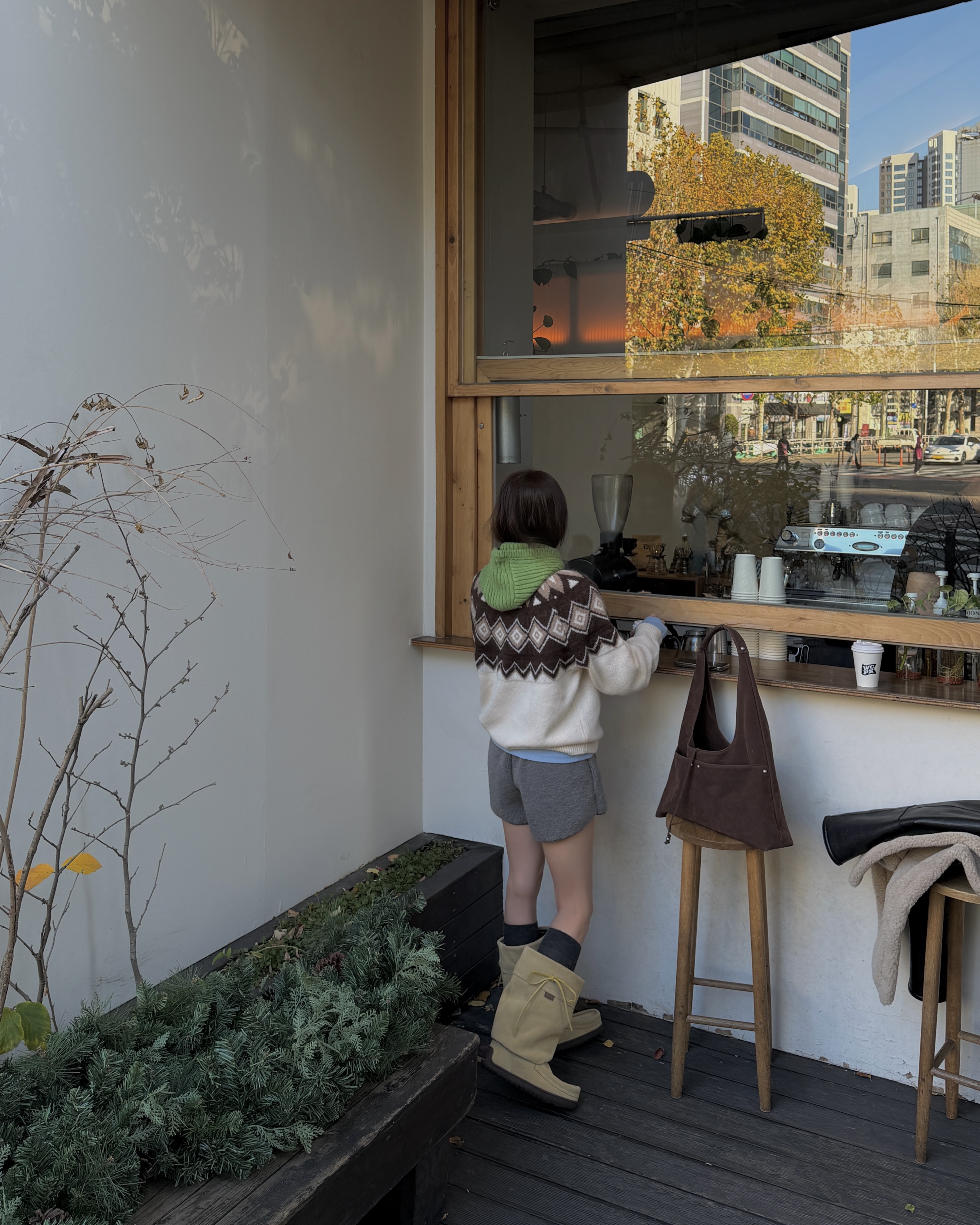 ウール混アルパカ混紡ラウンドネックベーシック長袖ノルディックニット | 詳細画像5