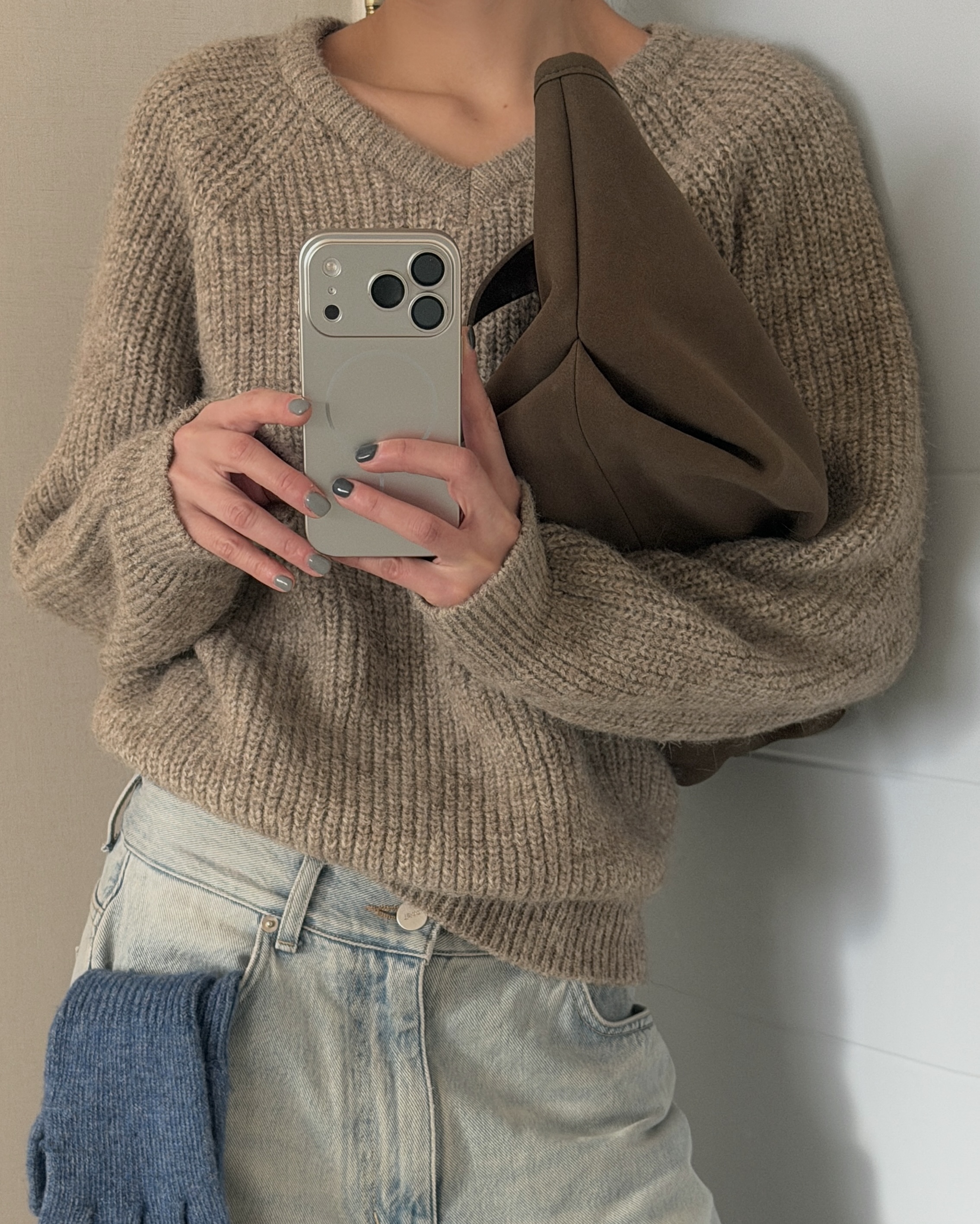 Vネックベーシック長袖ニット | 詳細画像6