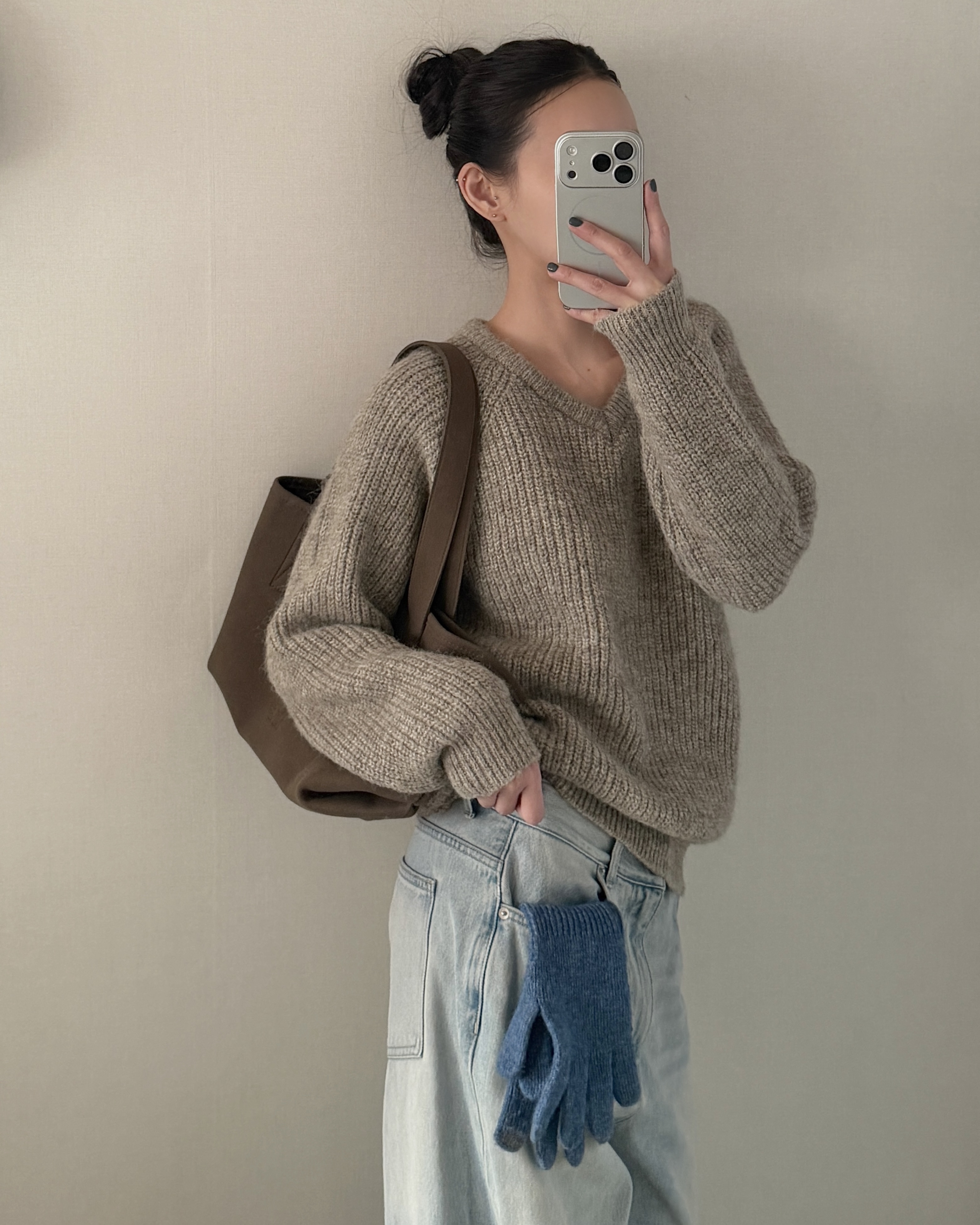 Vネックベーシック長袖ニット | 詳細画像10