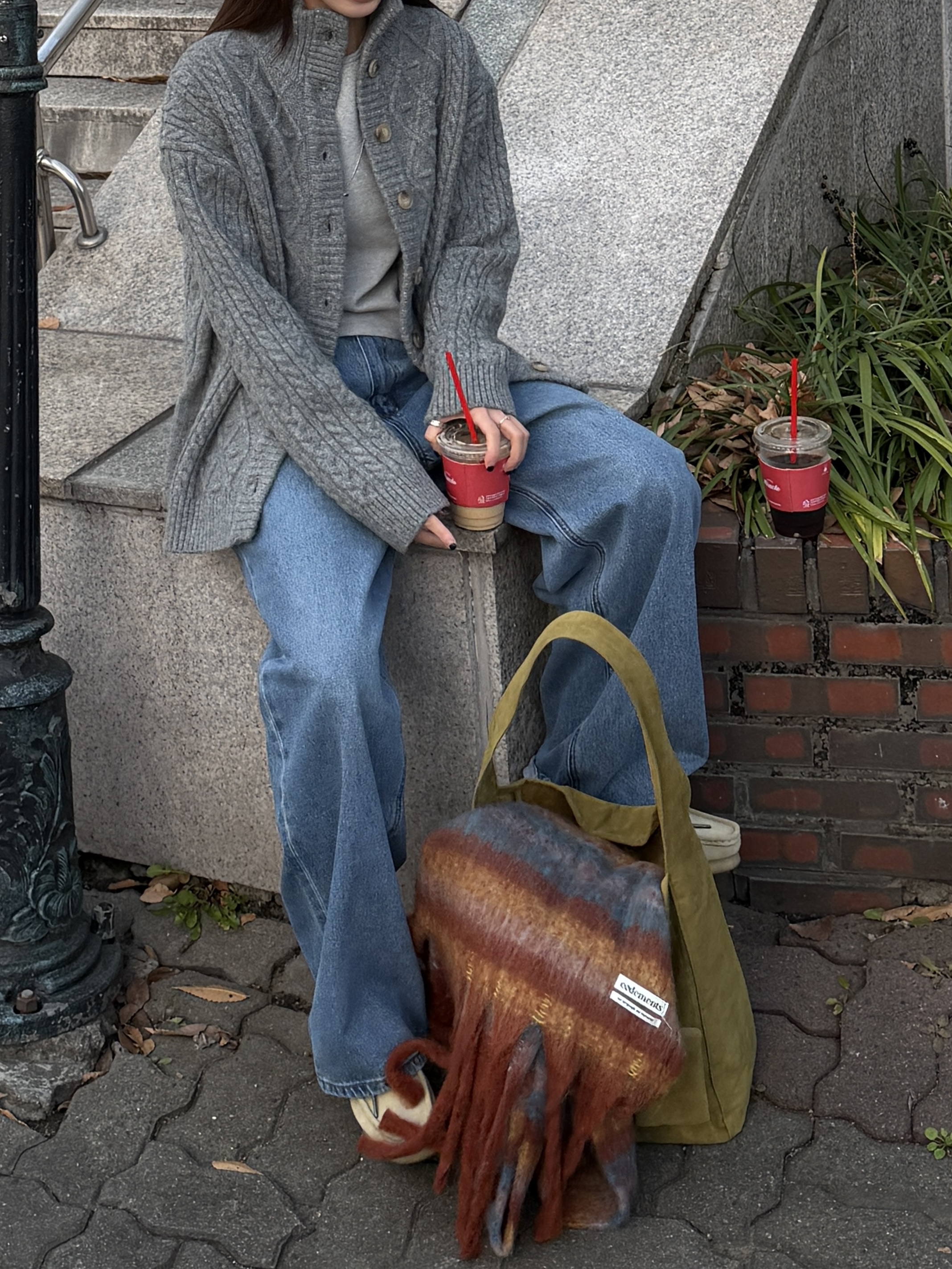 ニットボタンハイネック長袖カーディガン | 詳細画像5