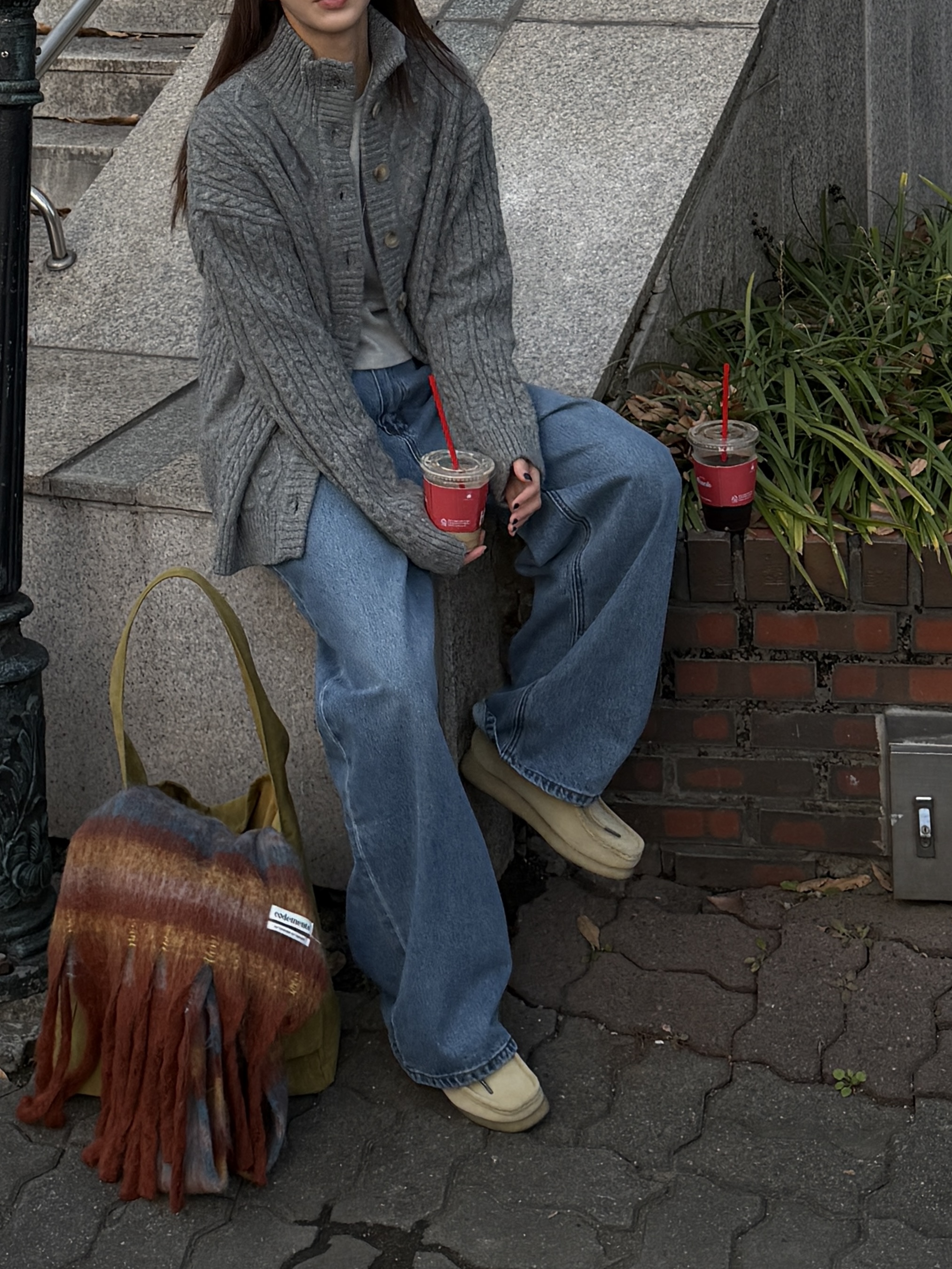 ニットボタンハイネック長袖カーディガン | 詳細画像4