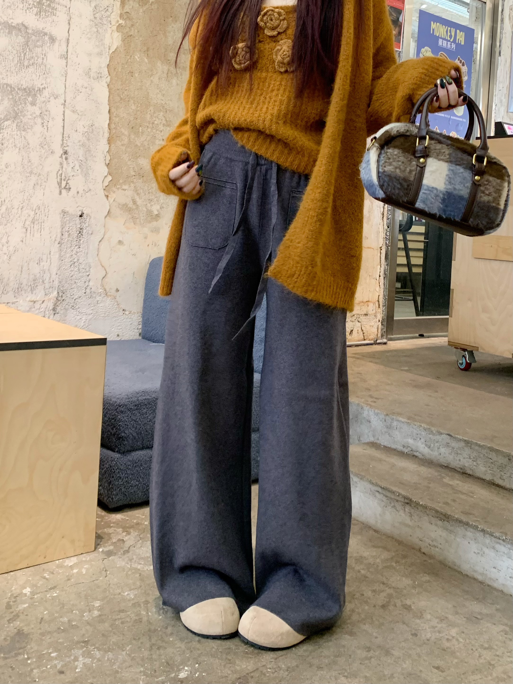 ニットポケットウエストゴムストレートワイドパンツ | 詳細画像4