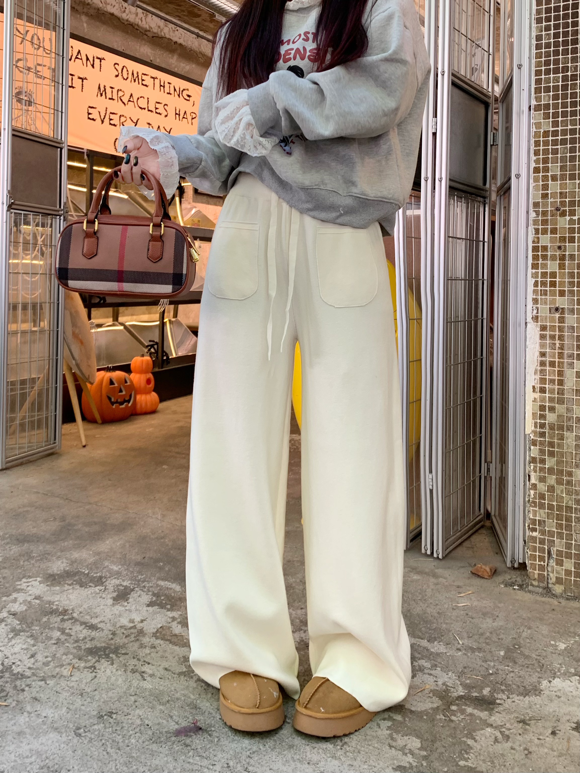 ニットポケットウエストゴムストレートワイドパンツ | 詳細画像5