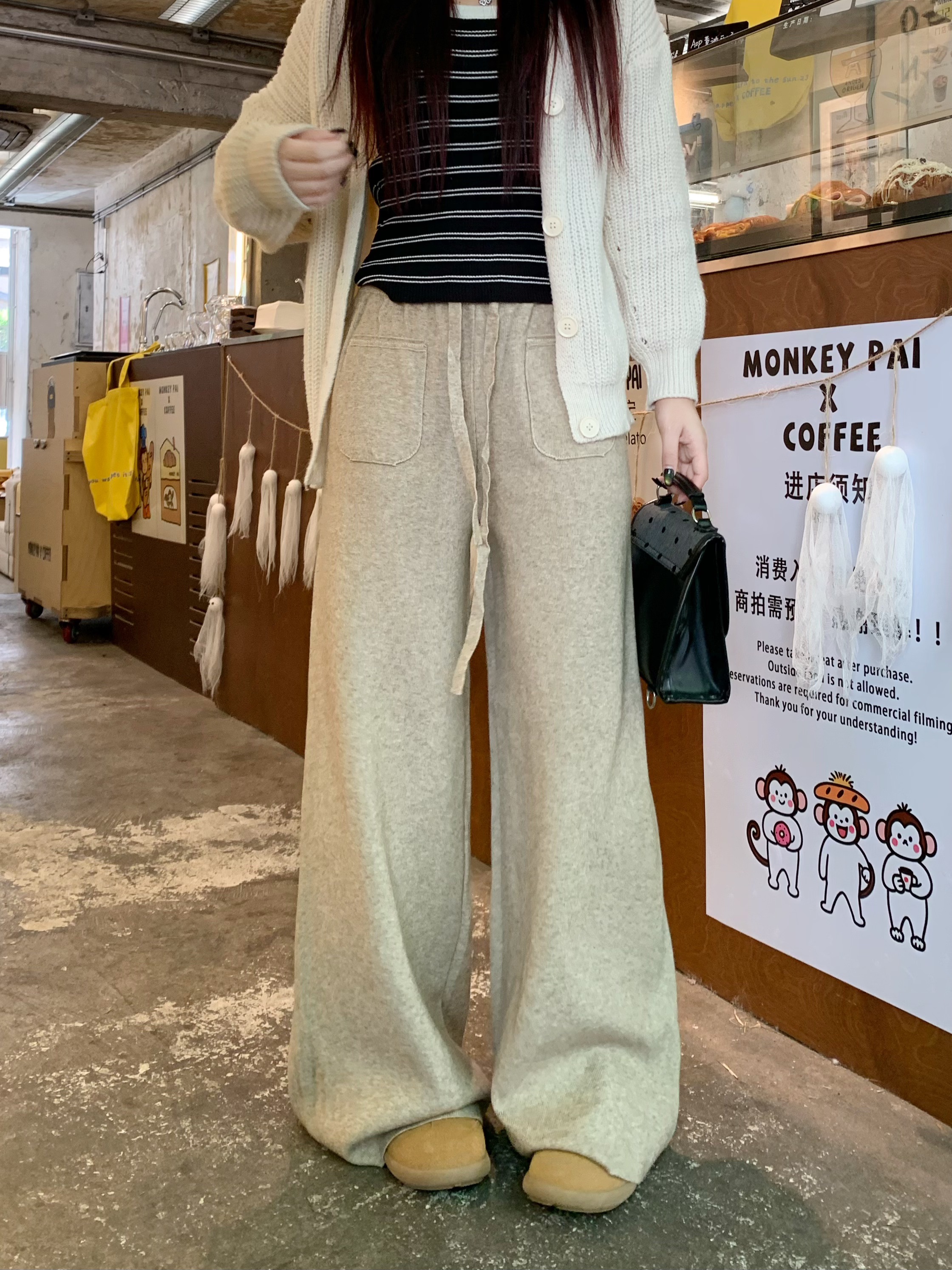 ニットポケットウエストゴムストレートワイドパンツ | 詳細画像8