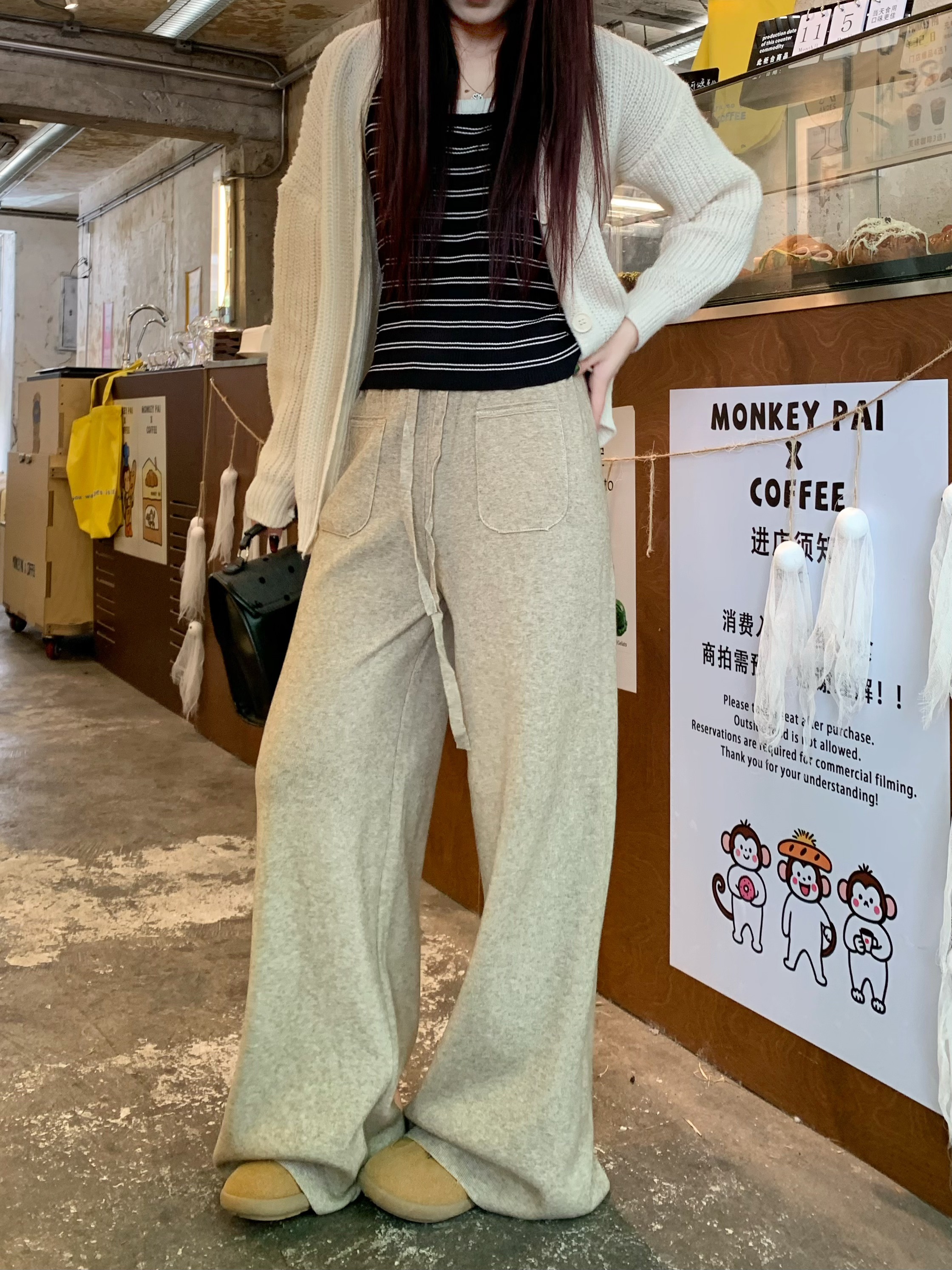 ニットポケットウエストゴムストレートワイドパンツ | 詳細画像9