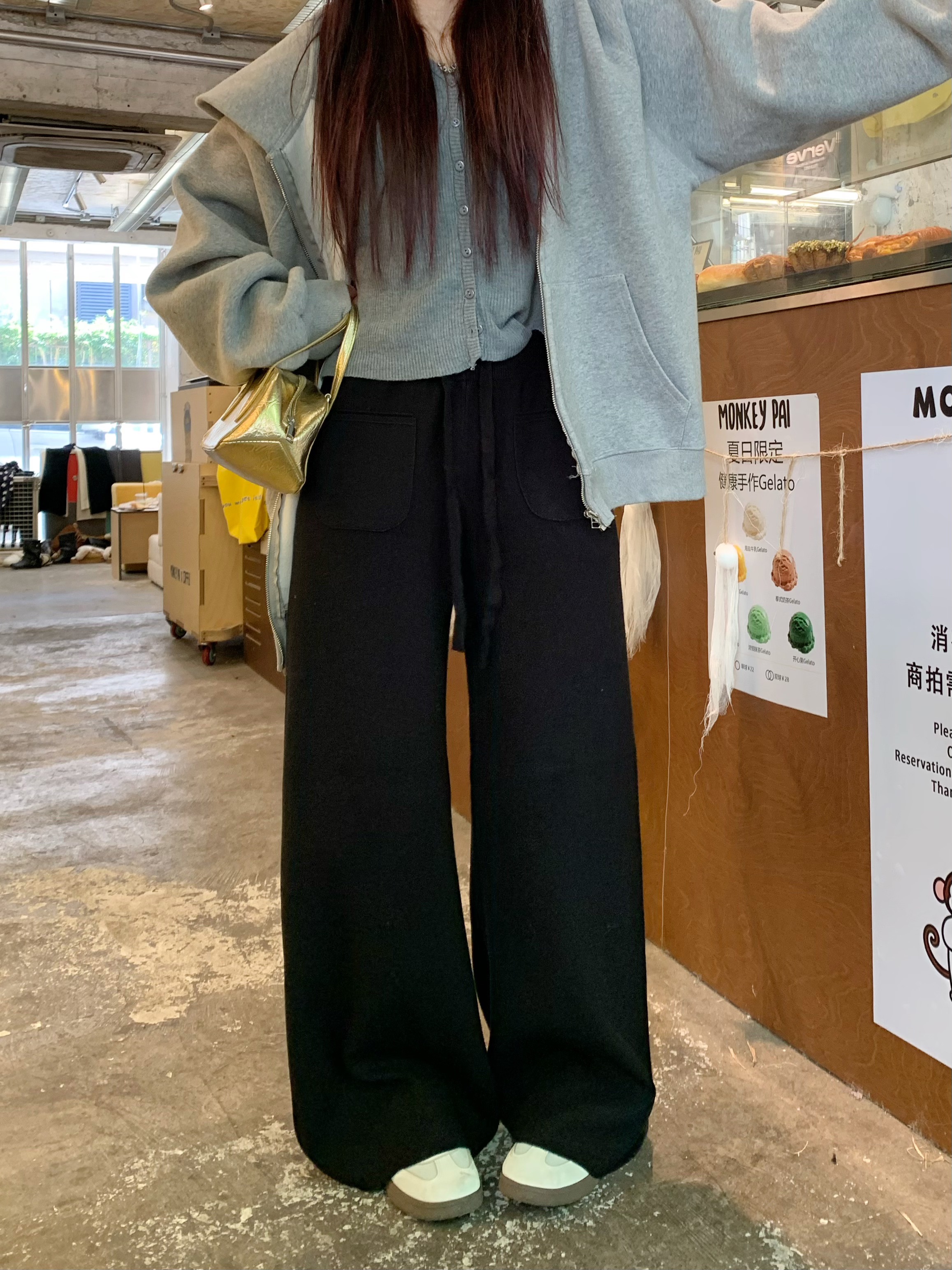 ニットポケットウエストゴムストレートワイドパンツ | 詳細画像12