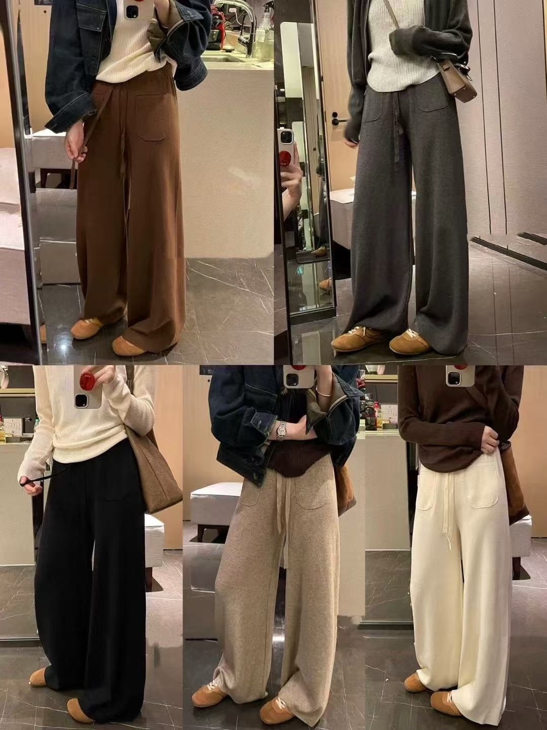 ニットポケットウエストゴムストレートワイドパンツ | 詳細画像2