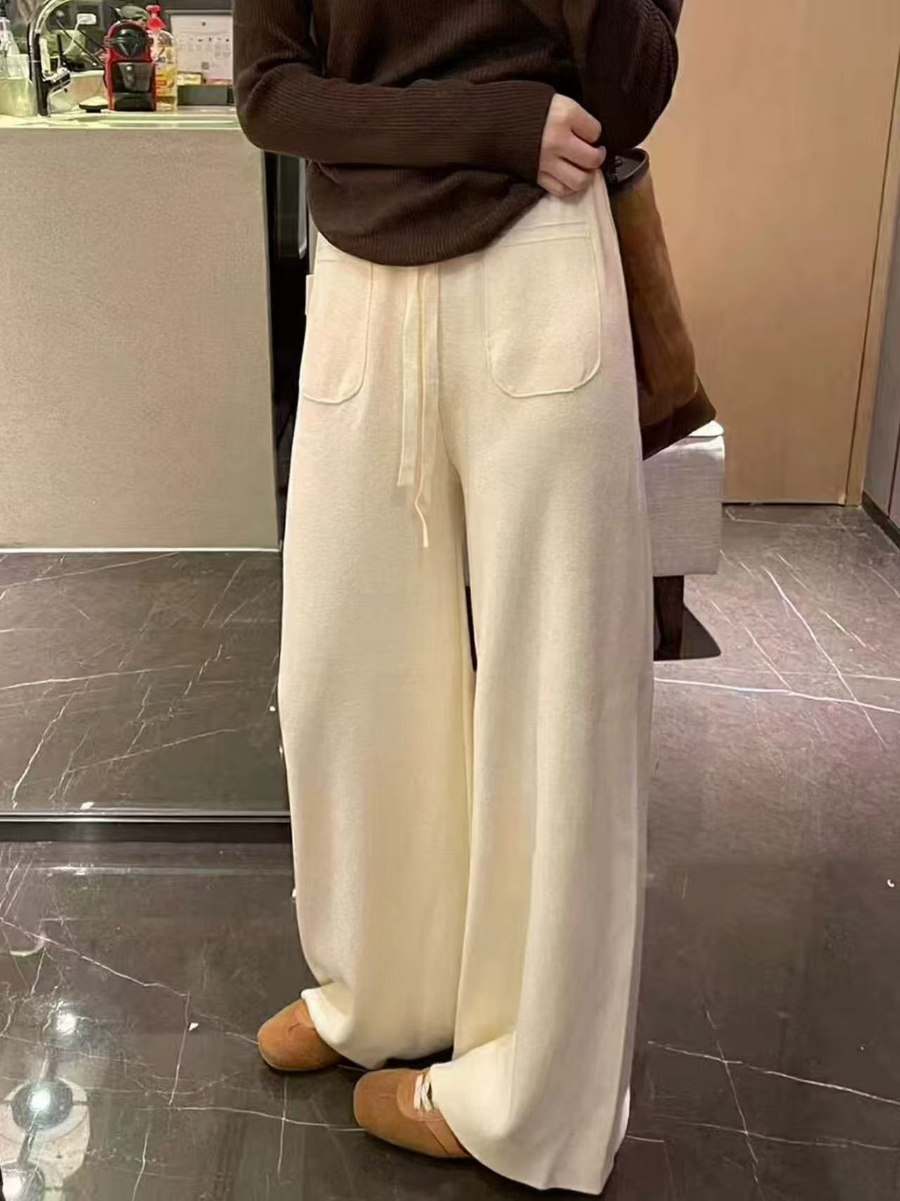 ニットポケットウエストゴムストレートワイドパンツ | 詳細画像10