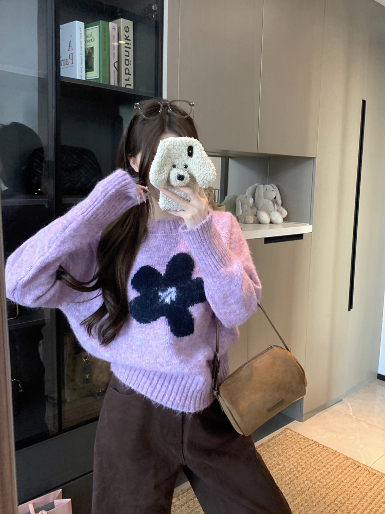 ウール混ラウンドネックベーシック長袖ニット | 詳細画像8