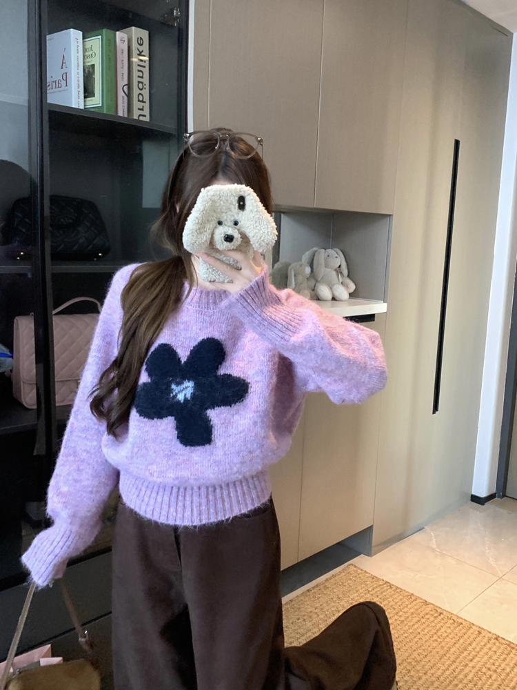 ウール混ラウンドネックベーシック長袖ニット | 詳細画像9