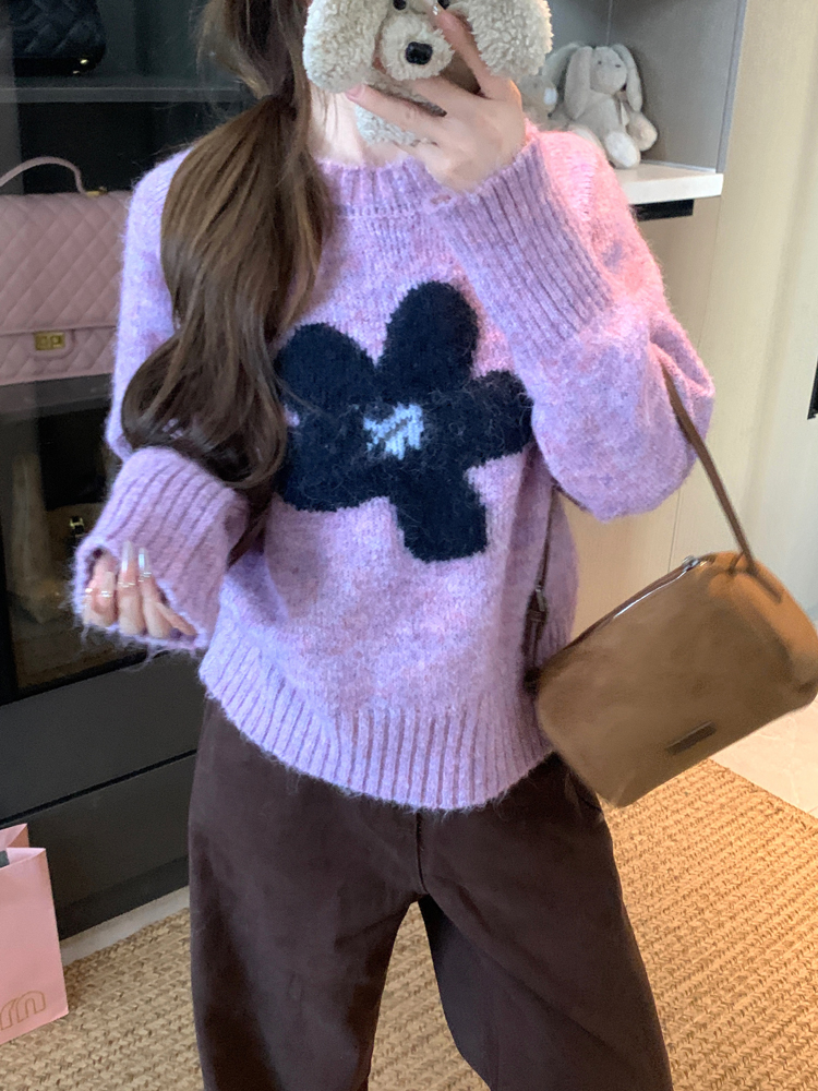 ウール混ラウンドネックベーシック長袖ニット | 詳細画像10