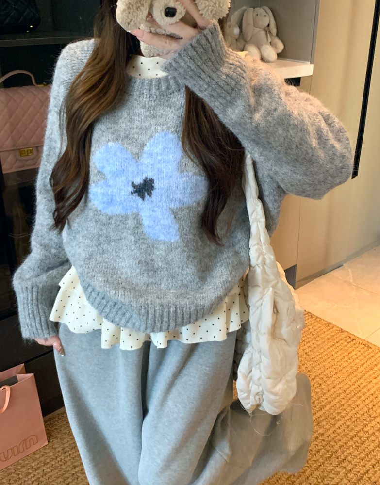 ウール混ラウンドネックベーシック長袖ニット | 詳細画像16