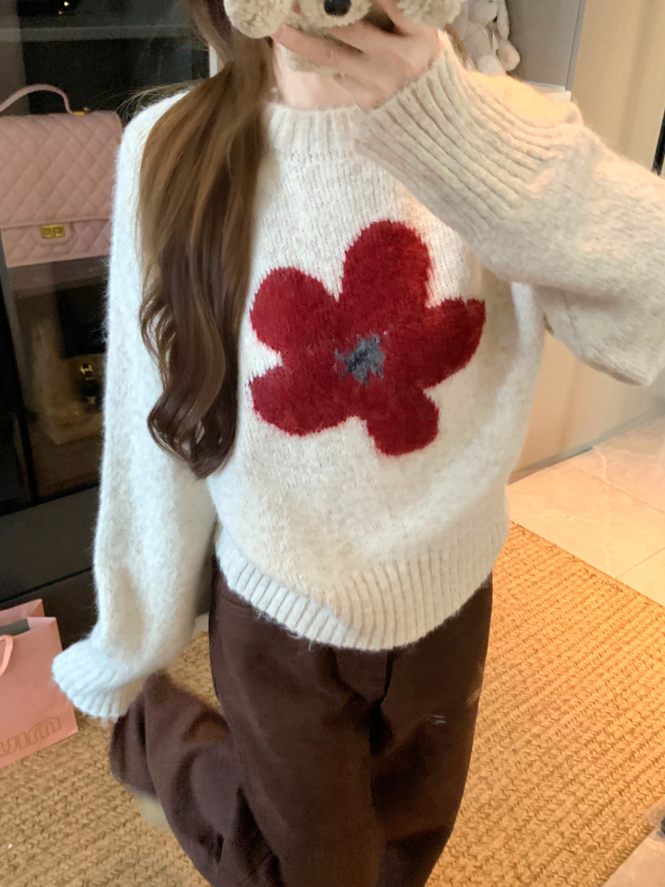 ウール混ラウンドネックベーシック長袖ニット | 詳細画像18