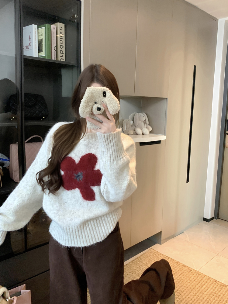 ウール混ラウンドネックベーシック長袖ニット | 詳細画像20