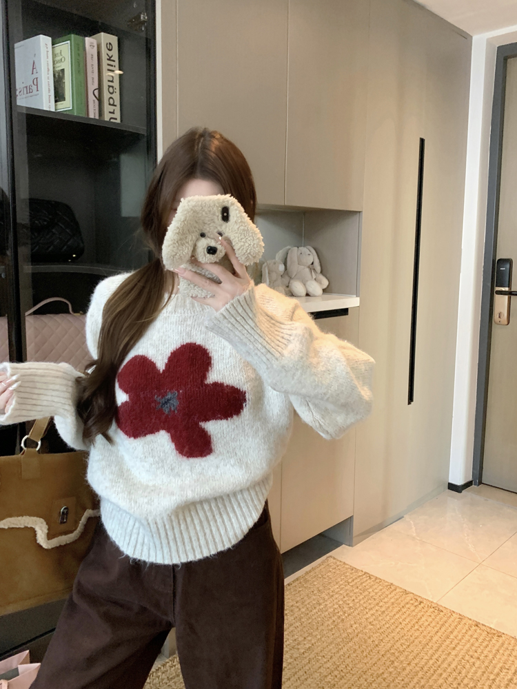 ウール混ラウンドネックベーシック長袖ニット | 詳細画像19