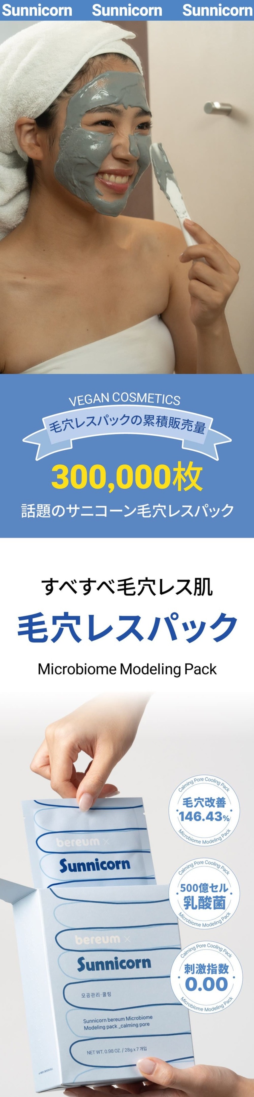 サニコーン] マイクロバイオーム モデリングパック 鎮静毛穴 1セット