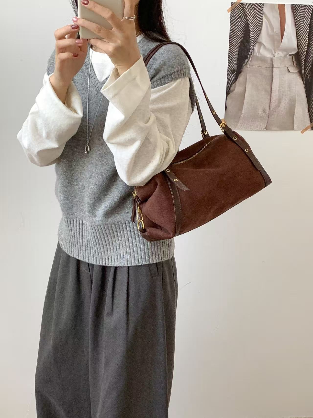 スエード調バックルカラートートバッグ | 詳細画像6