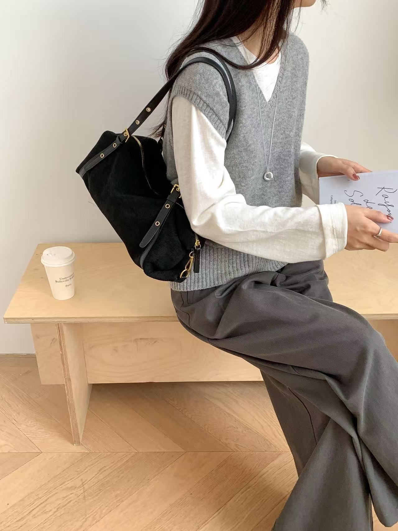 スエード調バックルカラートートバッグ | 詳細画像14