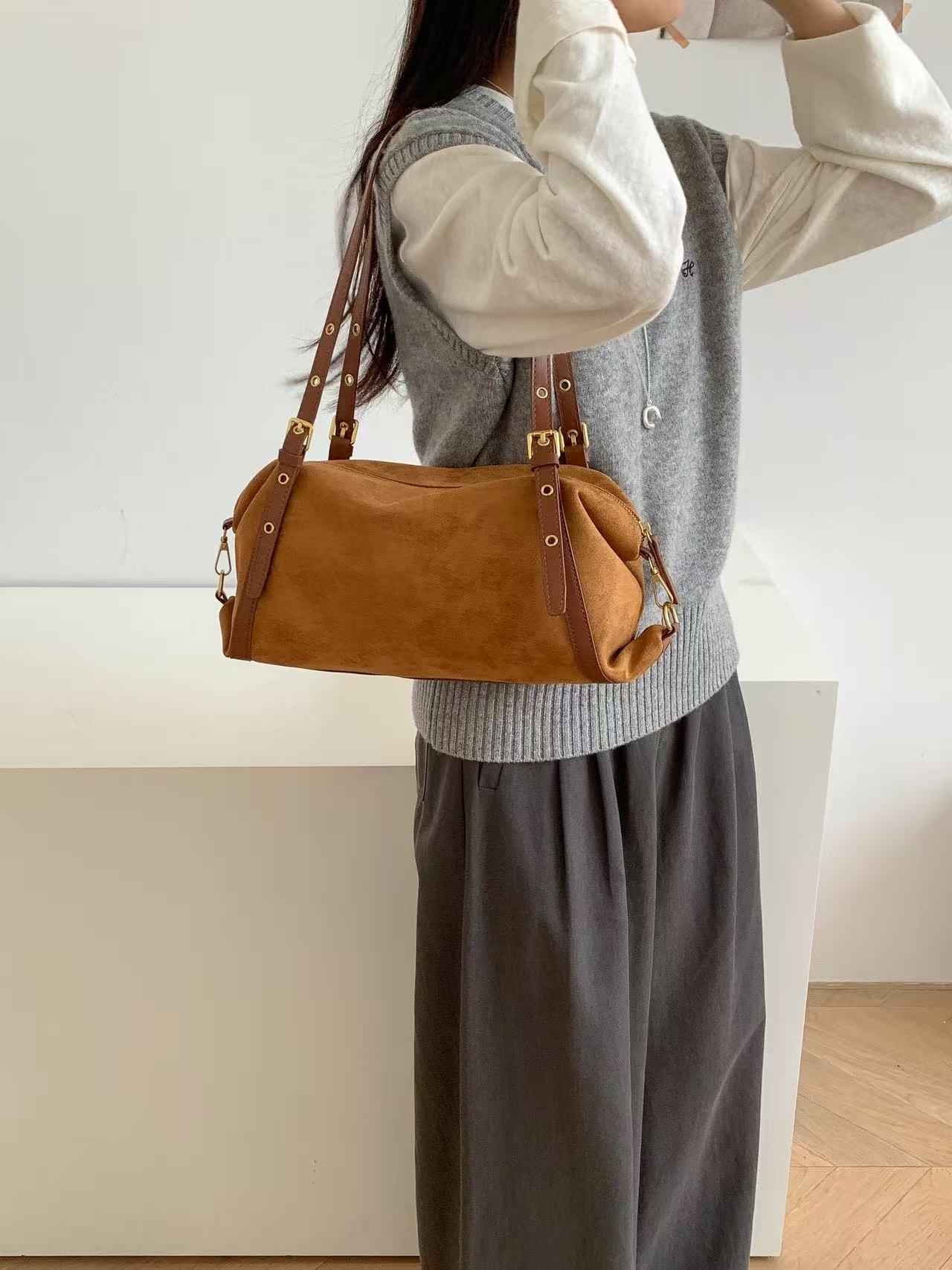 スエード調バックルカラートートバッグ | 詳細画像16