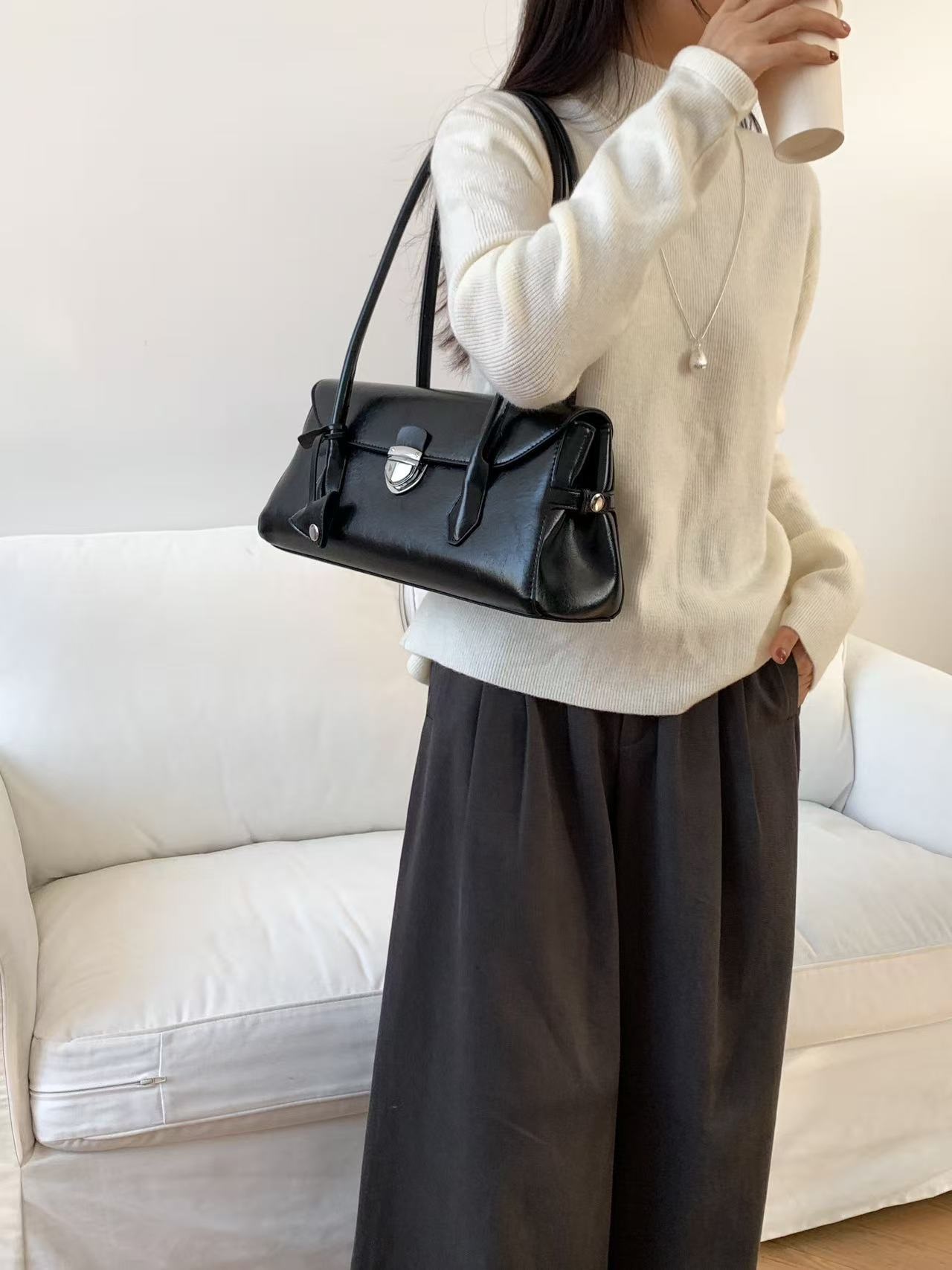 レザー調カラートートバッグ | 詳細画像5