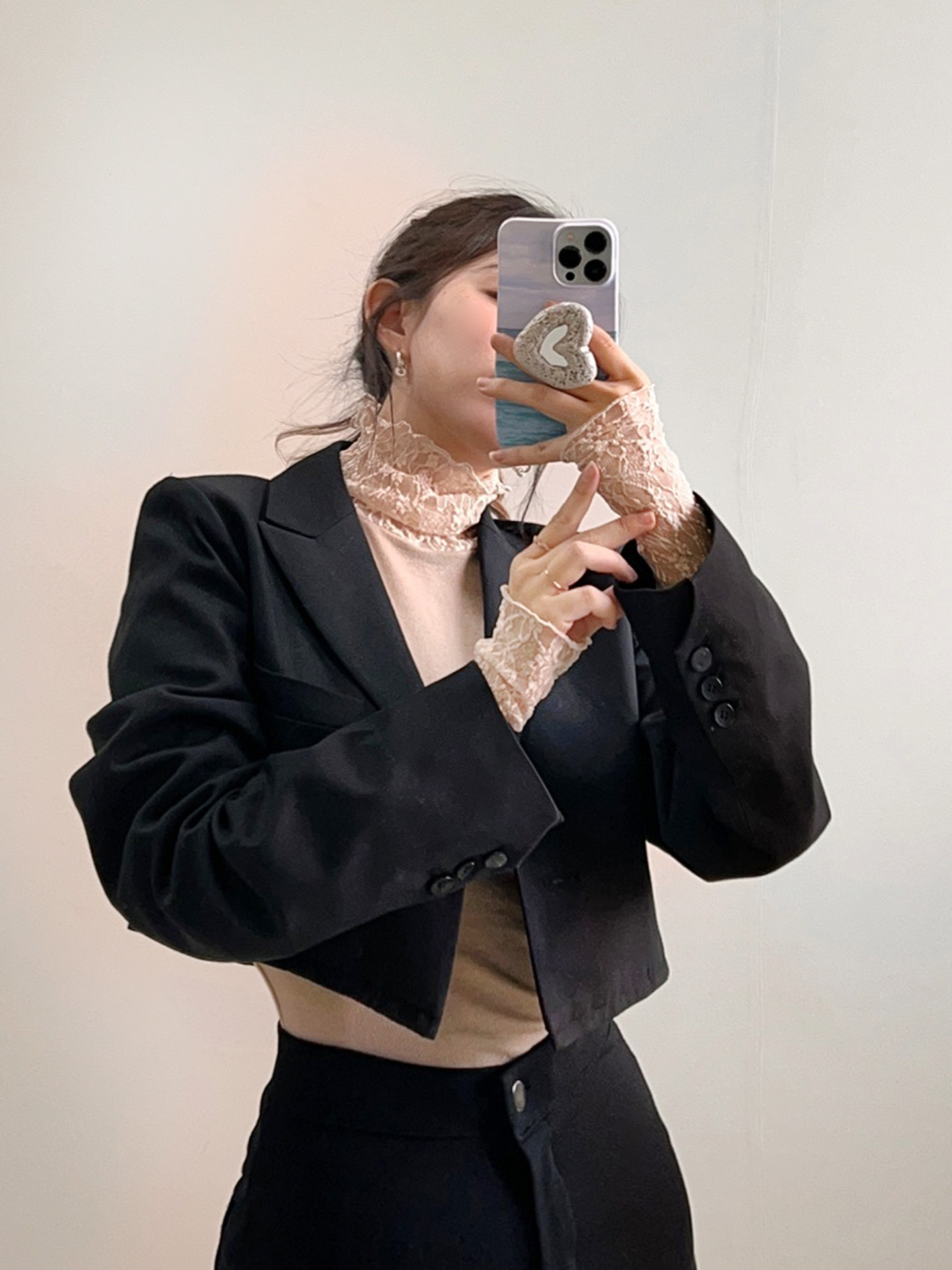 タートルネック長袖レースTシャツ | 詳細画像10