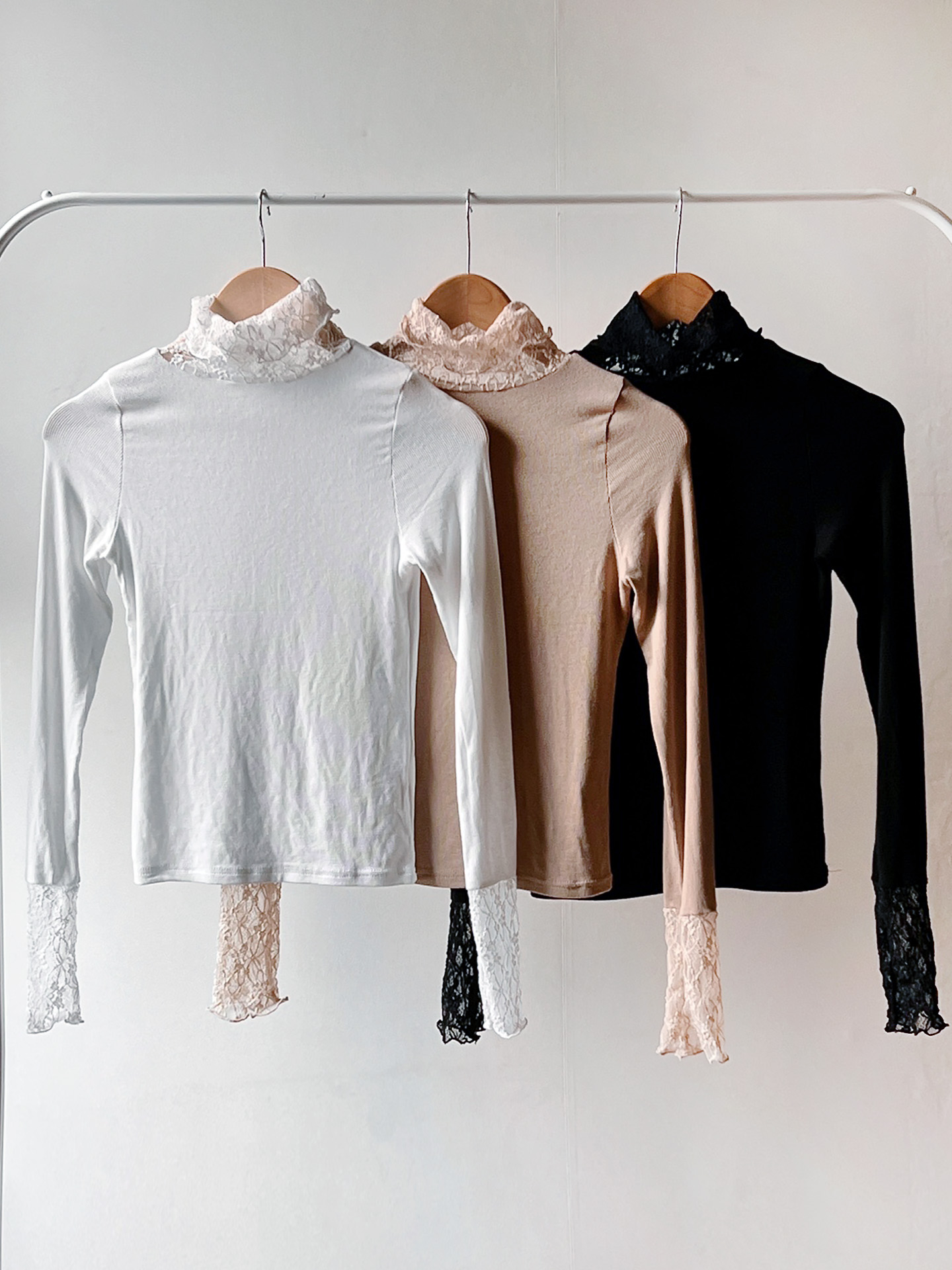 タートルネック長袖レースTシャツ | 詳細画像12