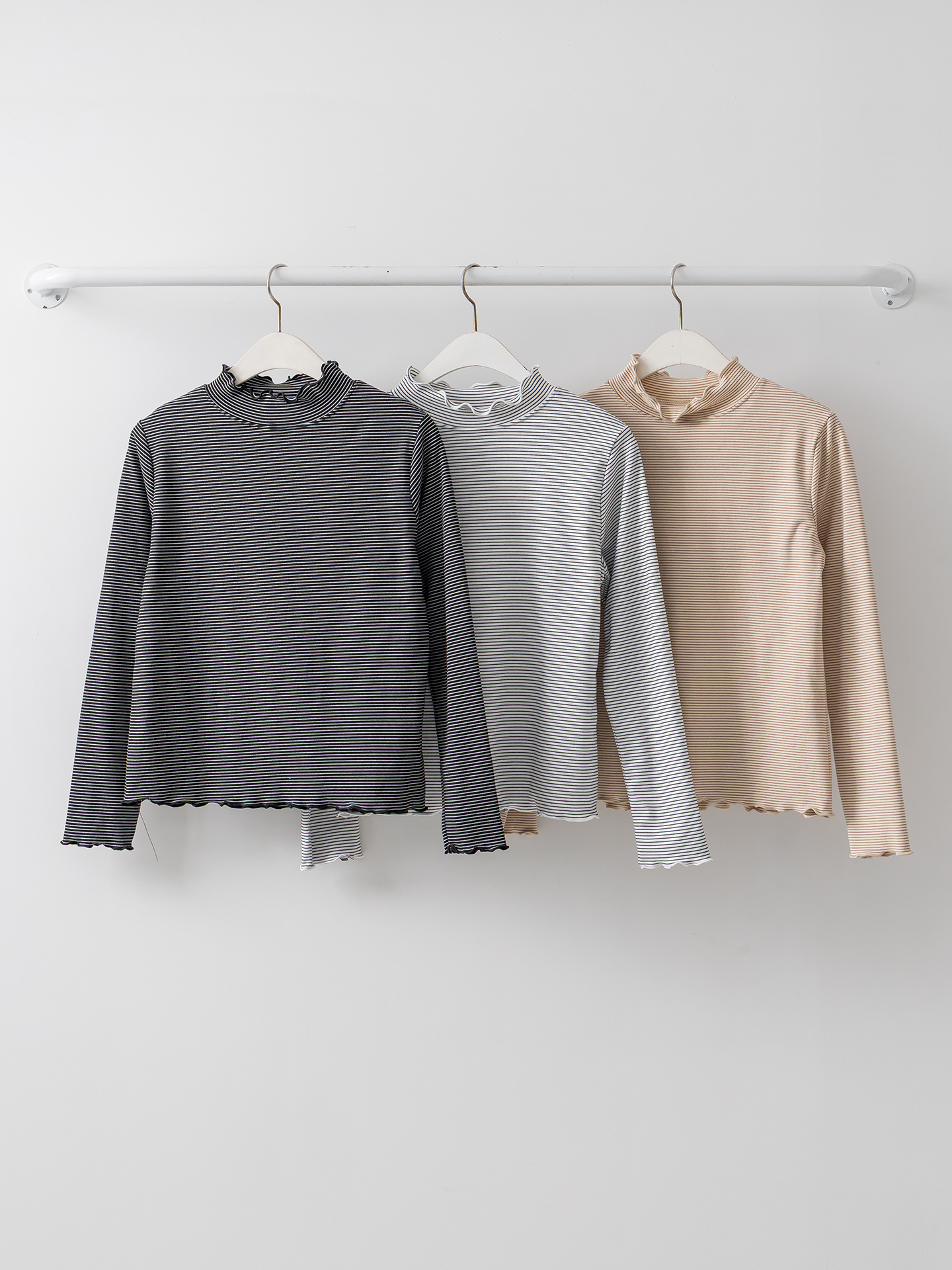 タートルネックメロウ長袖ボーダーTシャツ | 詳細画像2