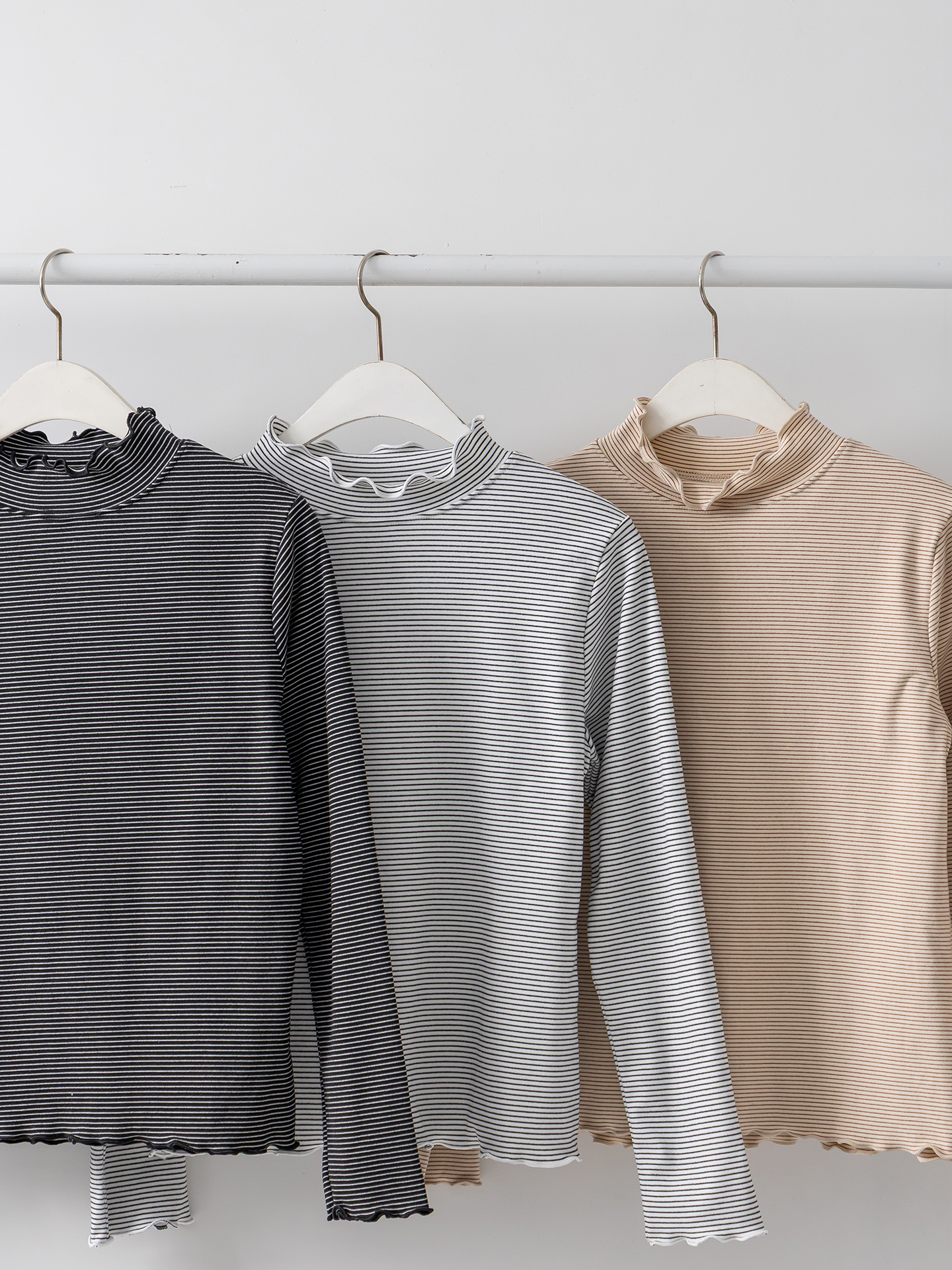 タートルネックメロウ長袖ボーダーTシャツ | 詳細画像3