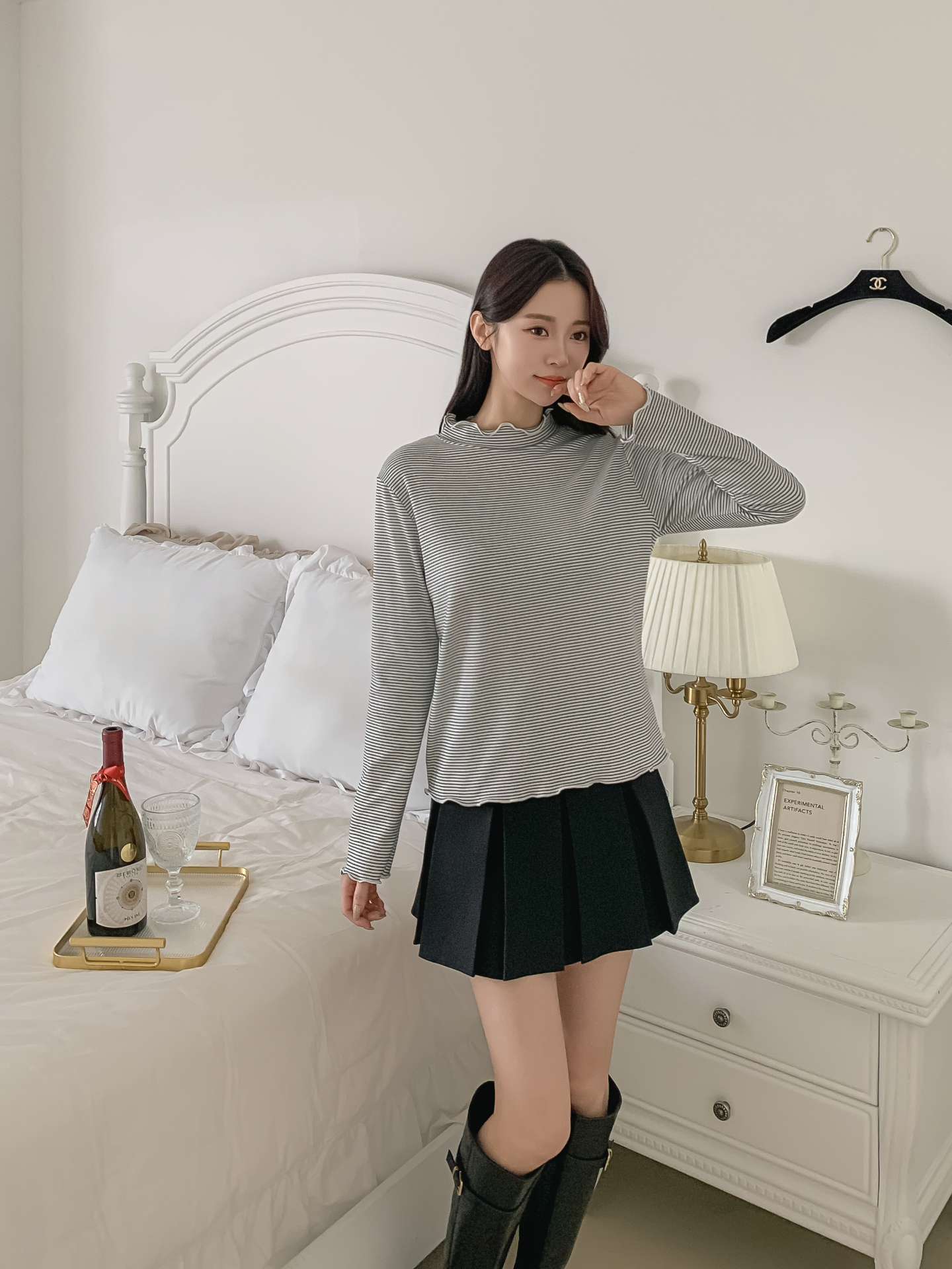 タートルネックメロウ長袖ボーダーTシャツ | 詳細画像10