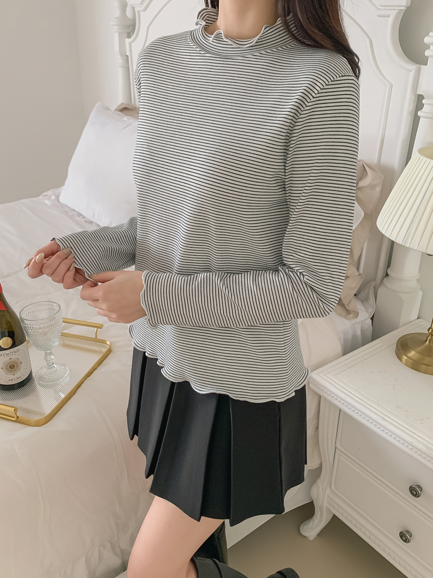 タートルネックメロウ長袖ボーダーTシャツ | 詳細画像11