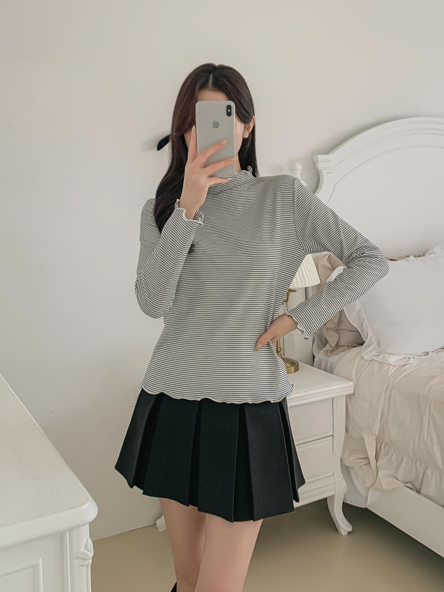 タートルネックメロウ長袖ボーダーTシャツ | 詳細画像5