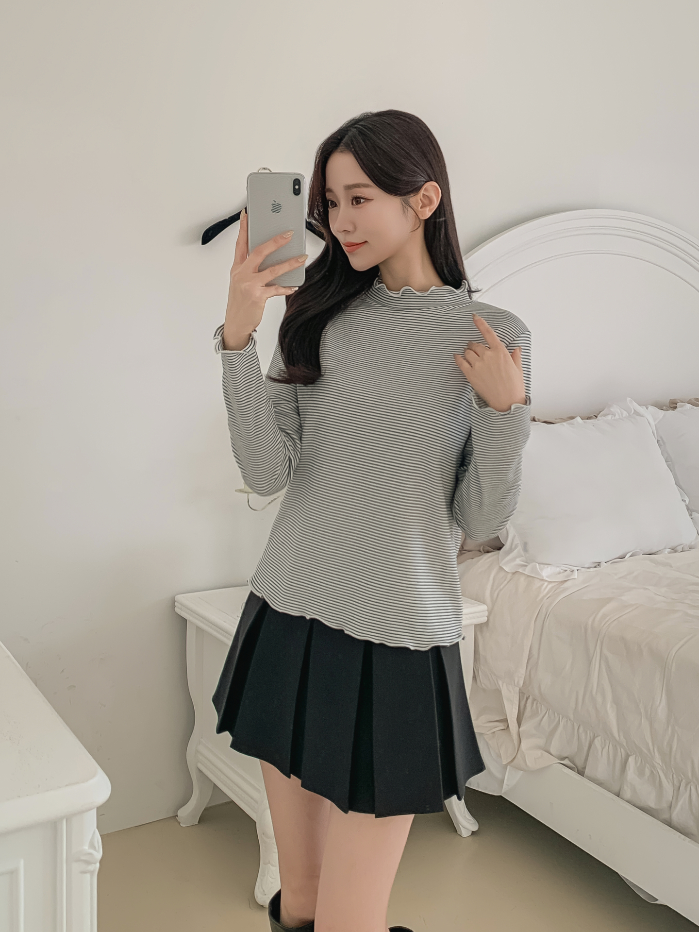 タートルネックメロウ長袖ボーダーTシャツ | 詳細画像6