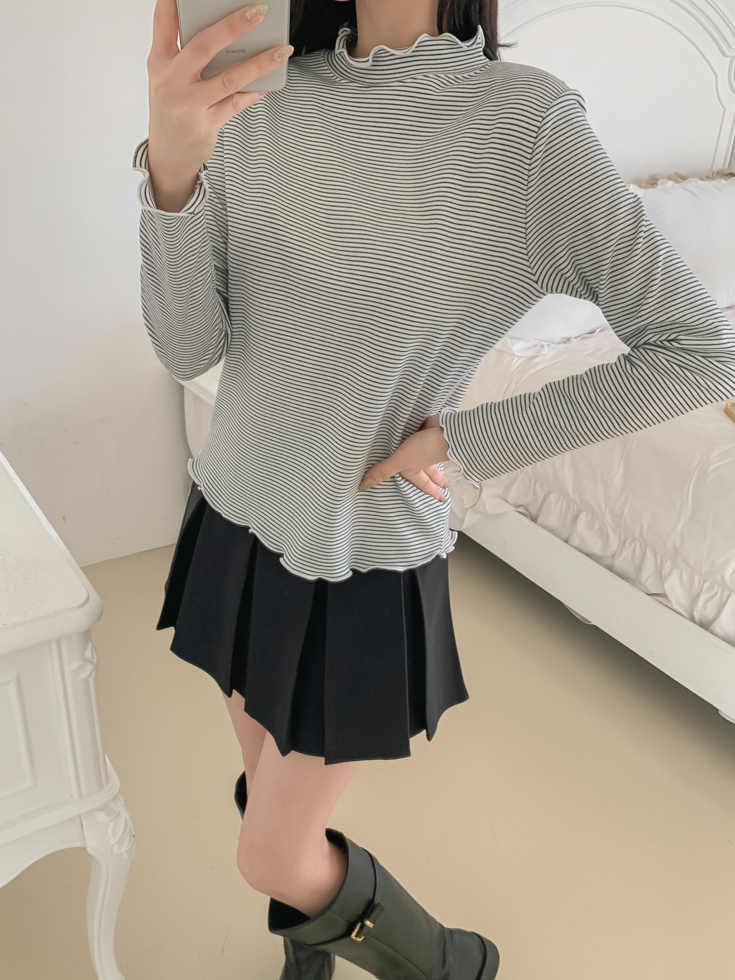 タートルネックメロウ長袖ボーダーTシャツ | 詳細画像23