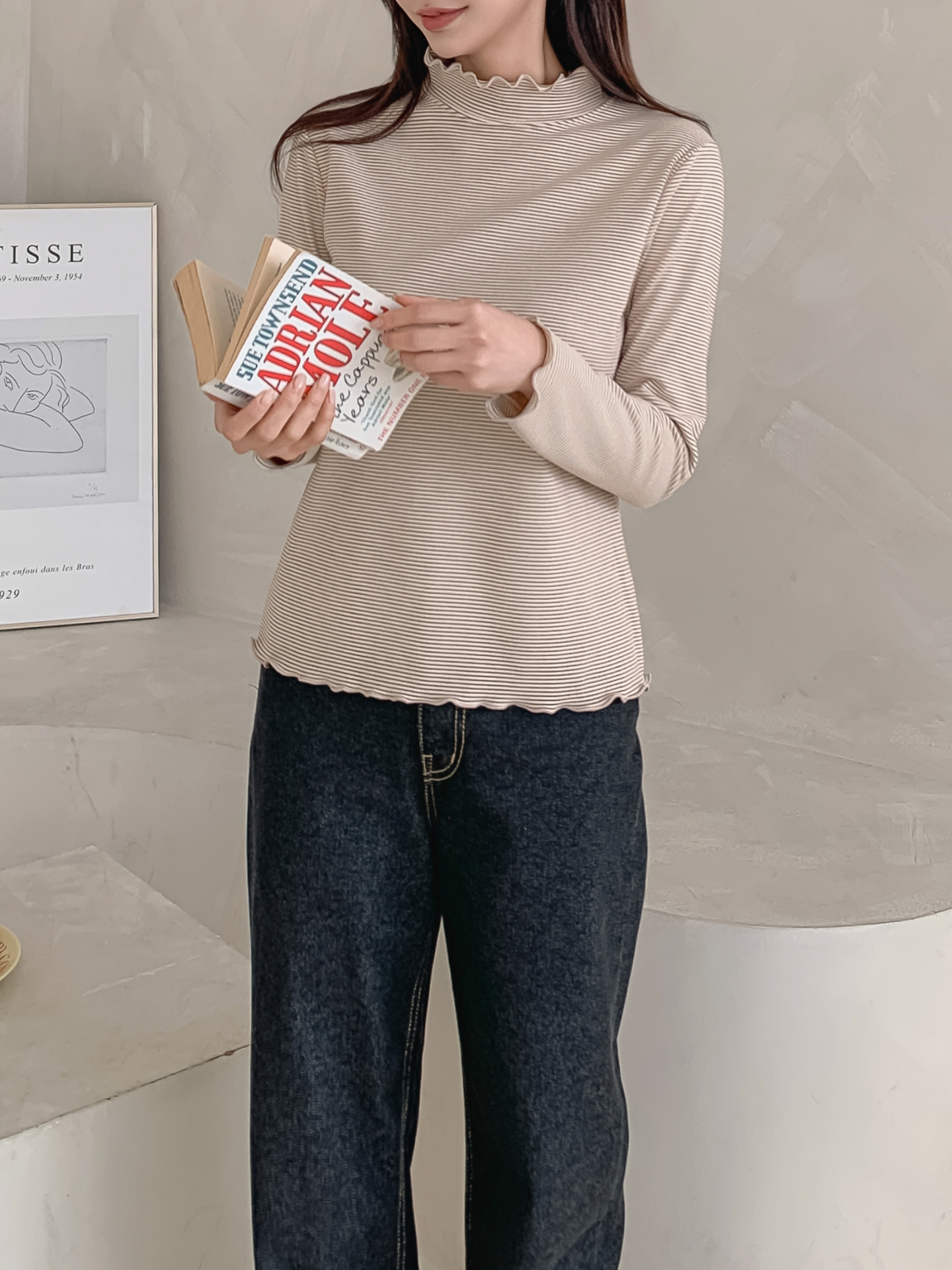 タートルネックメロウ長袖ボーダーTシャツ | 詳細画像24