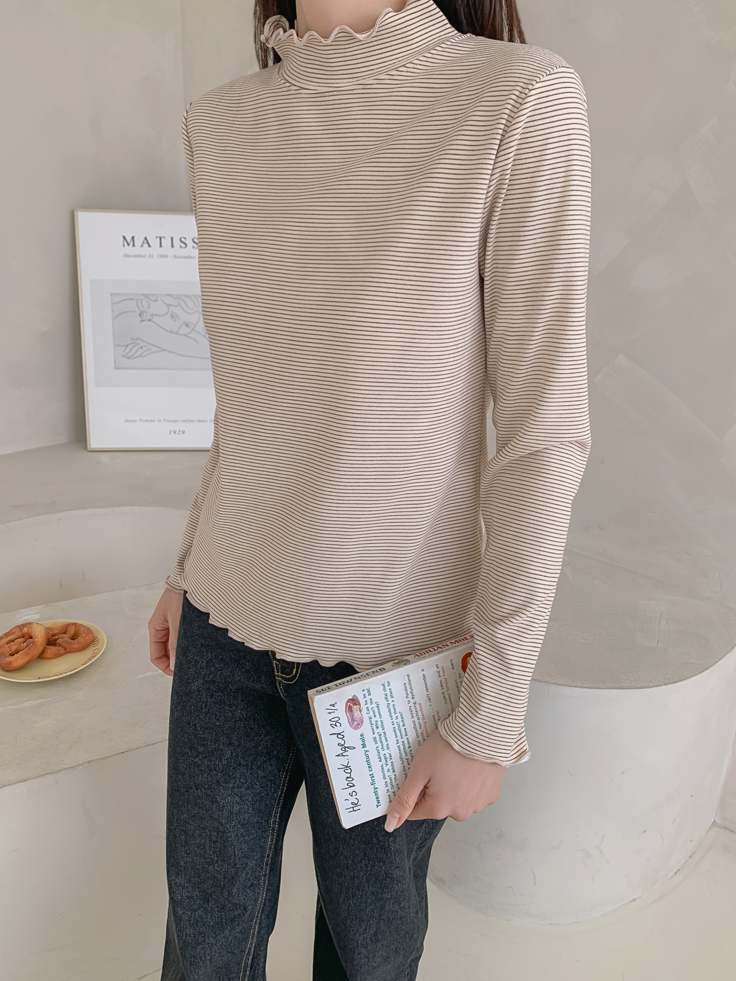 タートルネックメロウ長袖ボーダーTシャツ | 詳細画像26