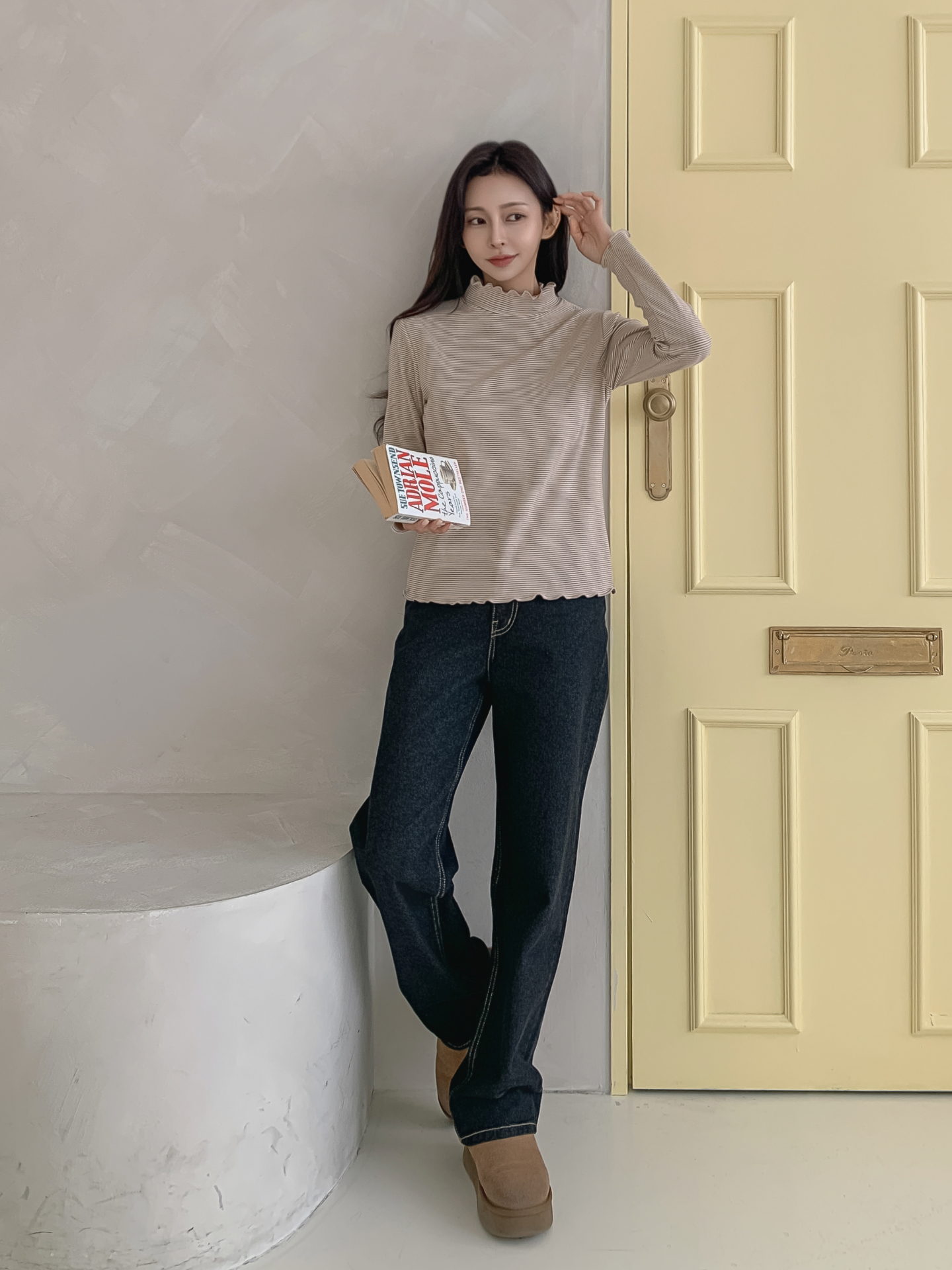 タートルネックメロウ長袖ボーダーTシャツ | 詳細画像7