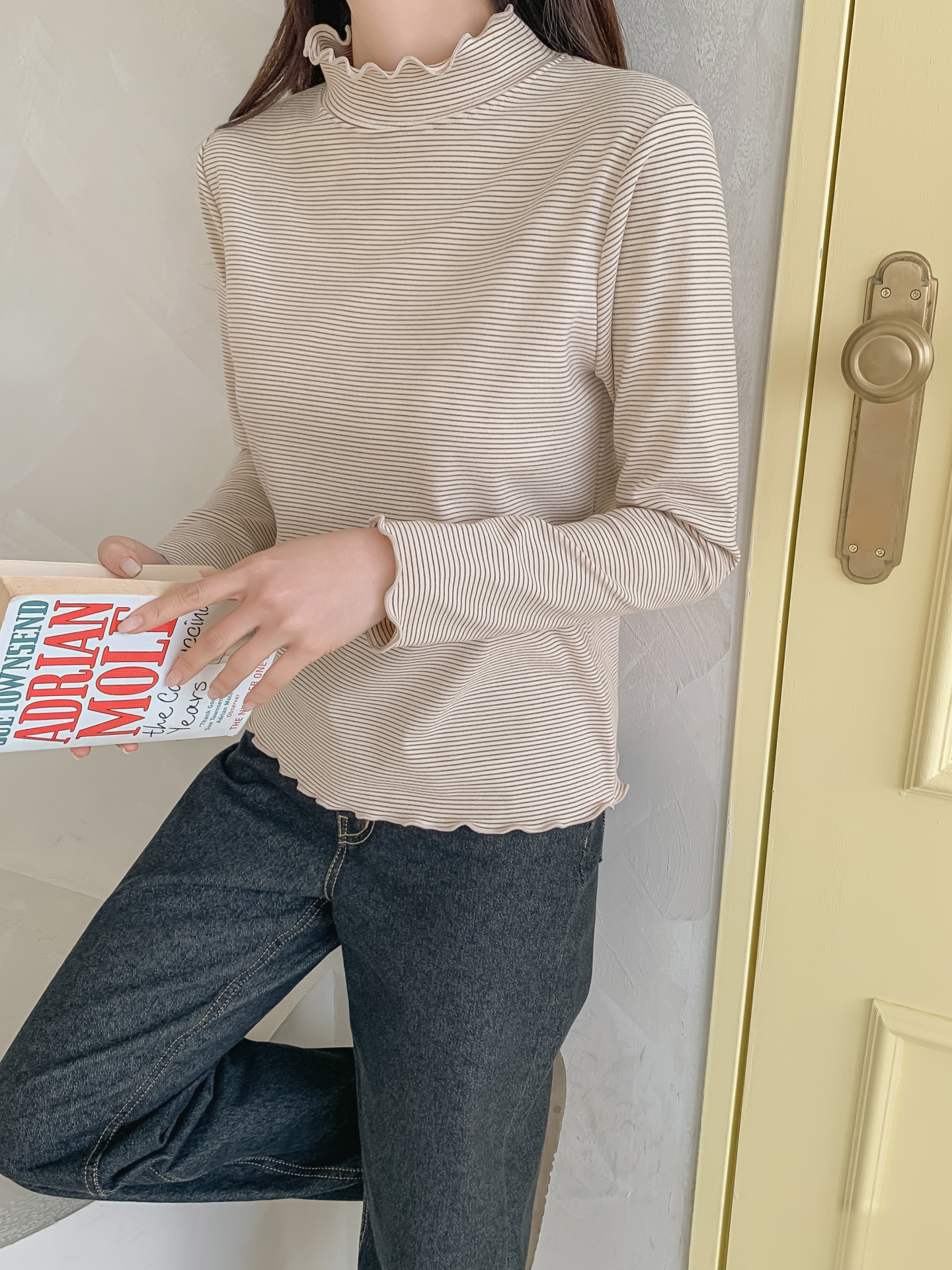 タートルネックメロウ長袖ボーダーTシャツ | 詳細画像28