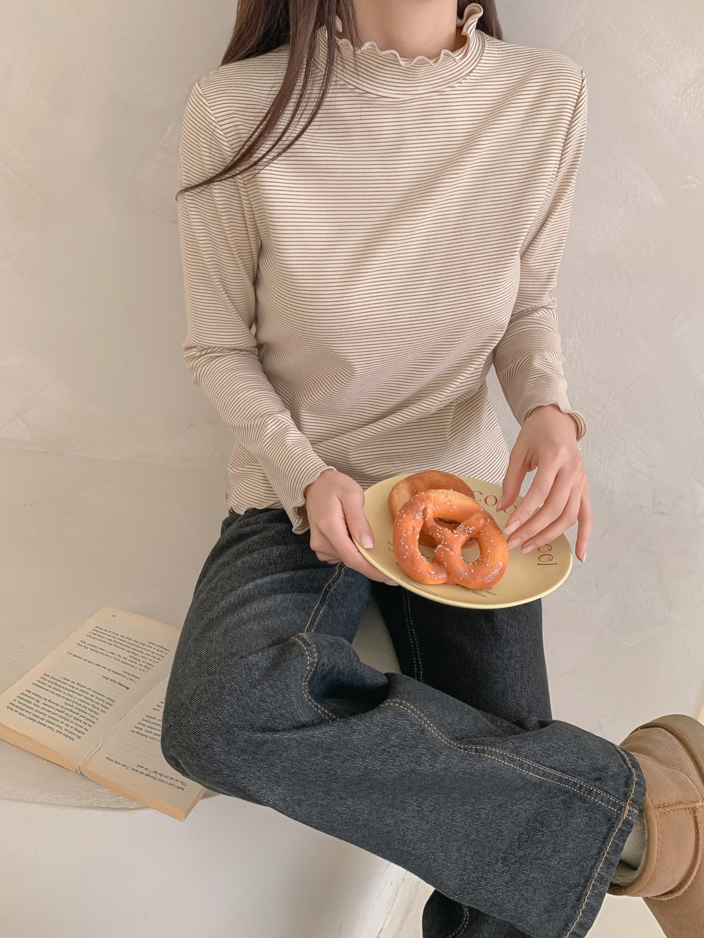 タートルネックメロウ長袖ボーダーTシャツ | 詳細画像30