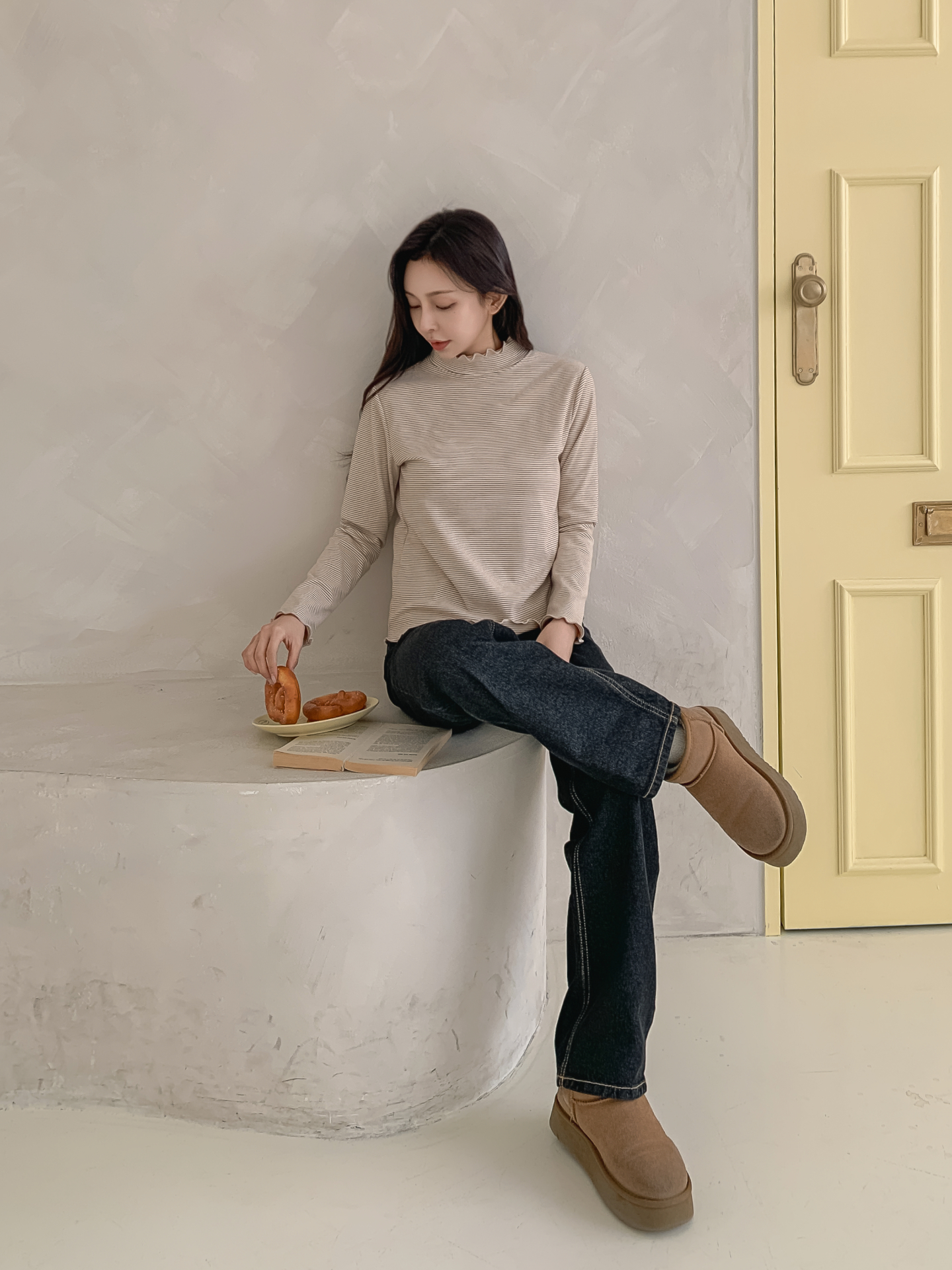 タートルネックメロウ長袖ボーダーTシャツ | 詳細画像8