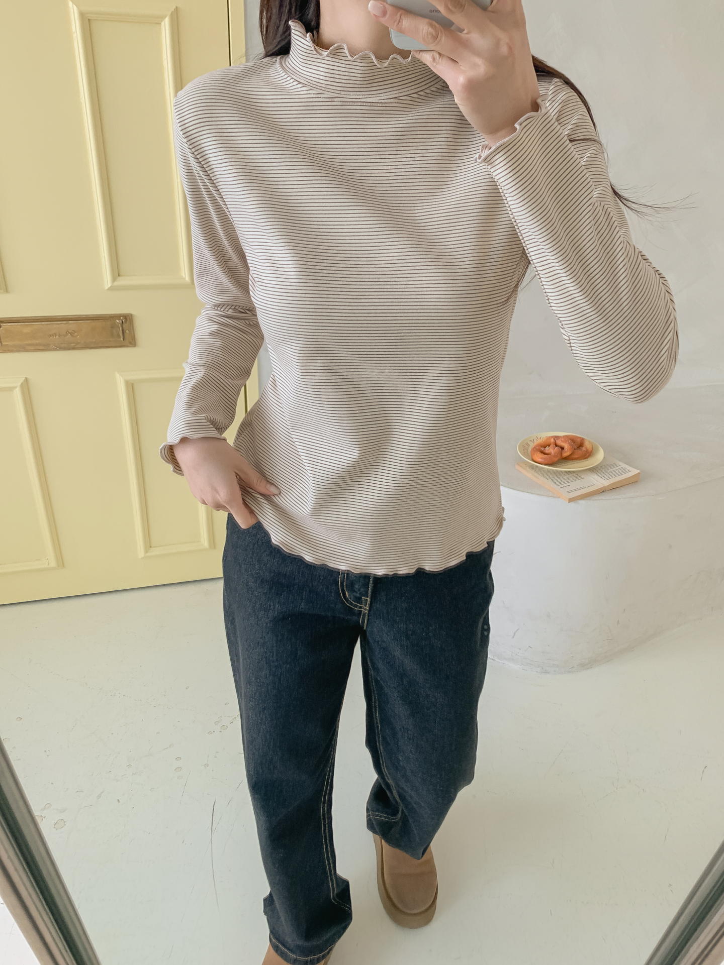 タートルネックメロウ長袖ボーダーTシャツ | 詳細画像33