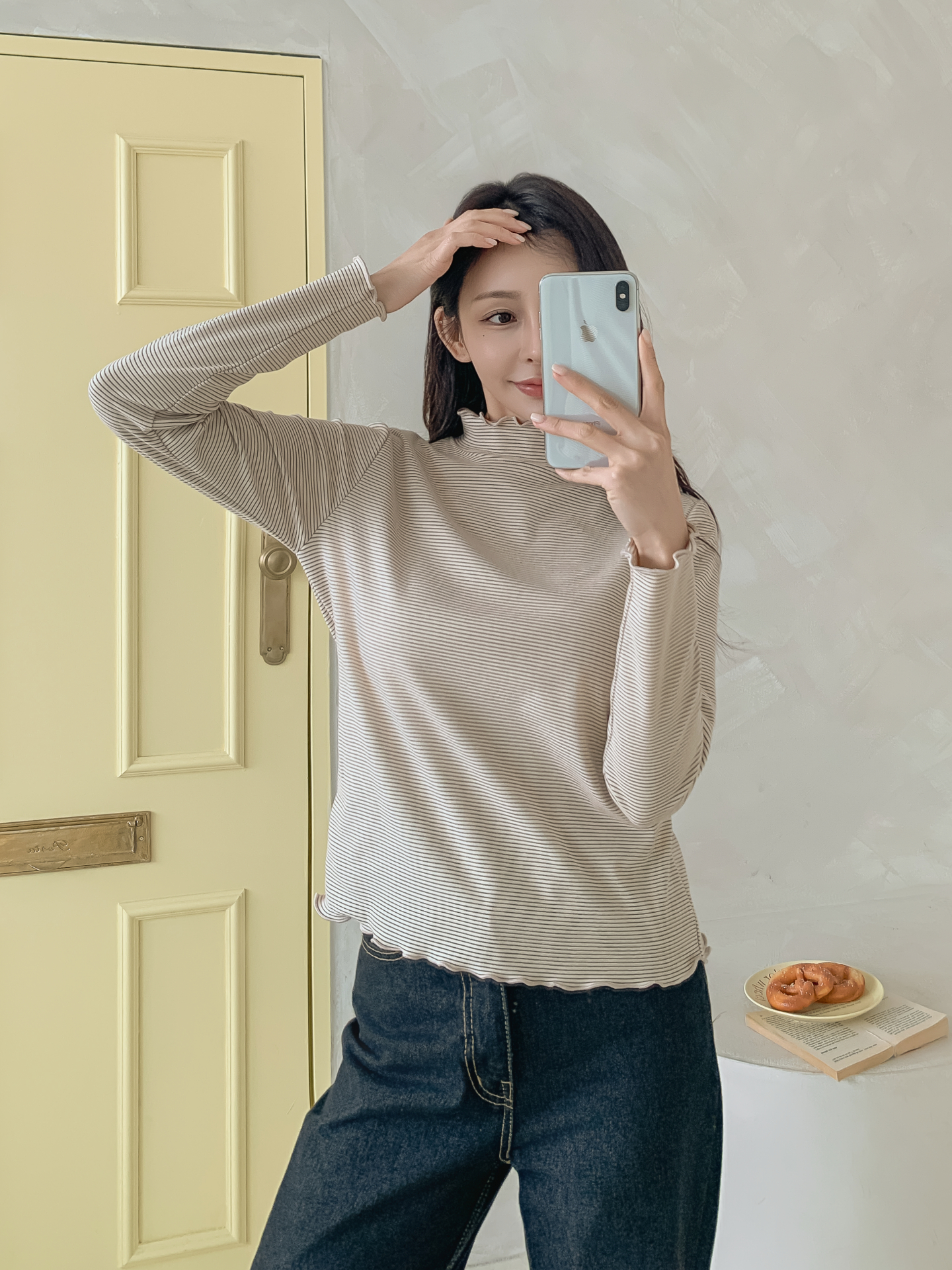 タートルネックメロウ長袖ボーダーTシャツ | 詳細画像34