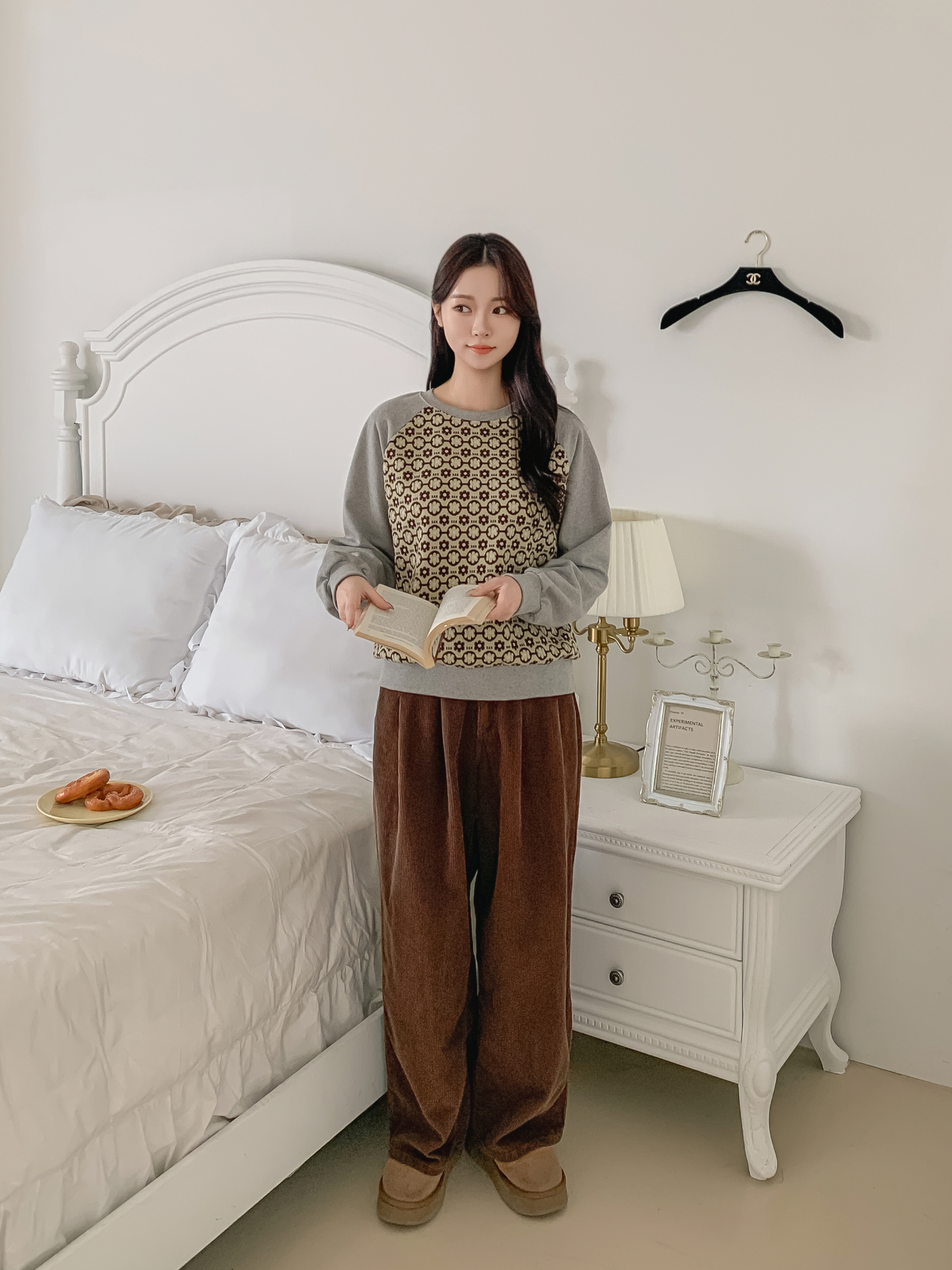 裏起毛ラウンドネック花柄カラースウェット | 詳細画像8