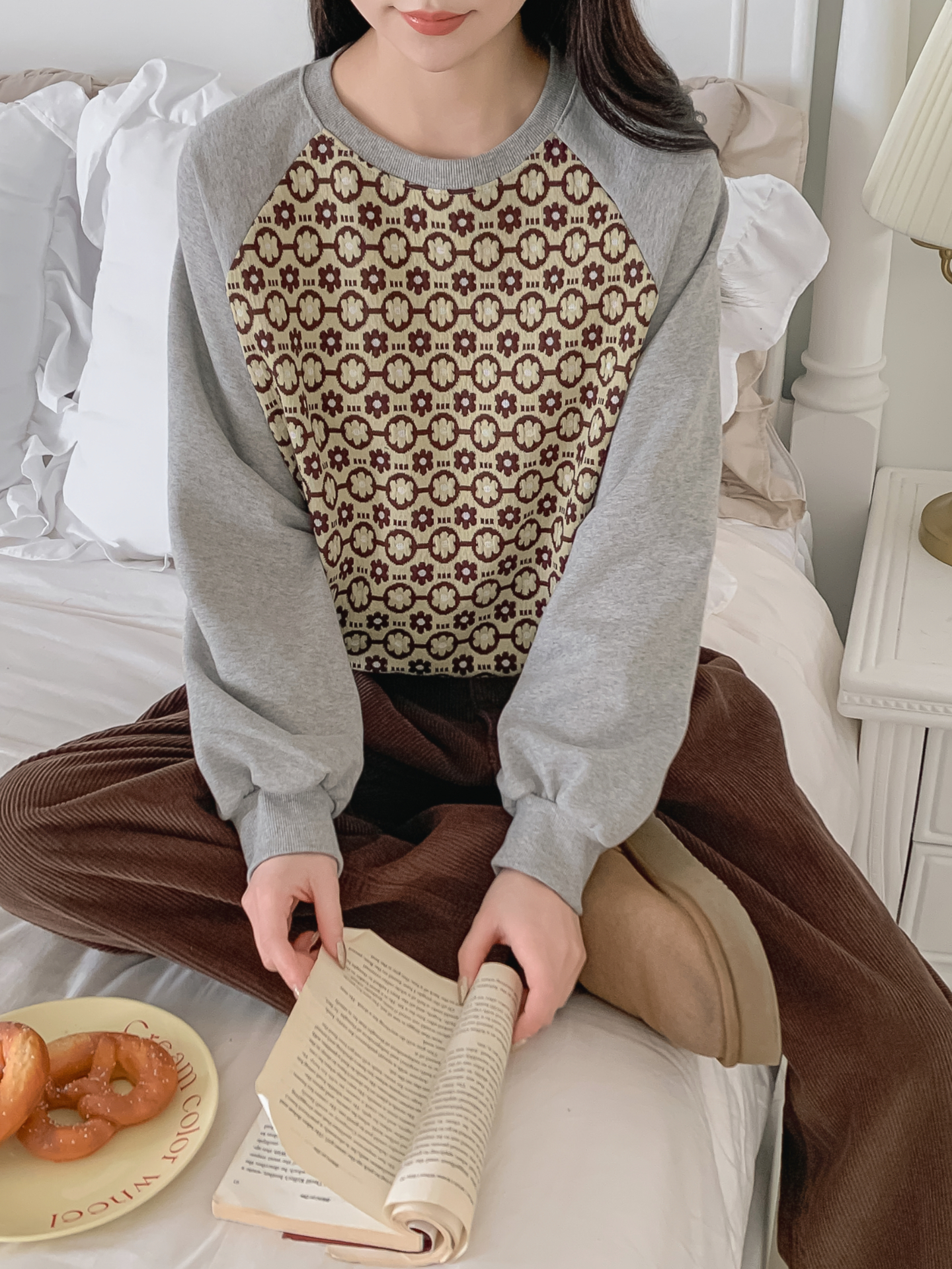 裏起毛ラウンドネック花柄カラースウェット | 詳細画像15