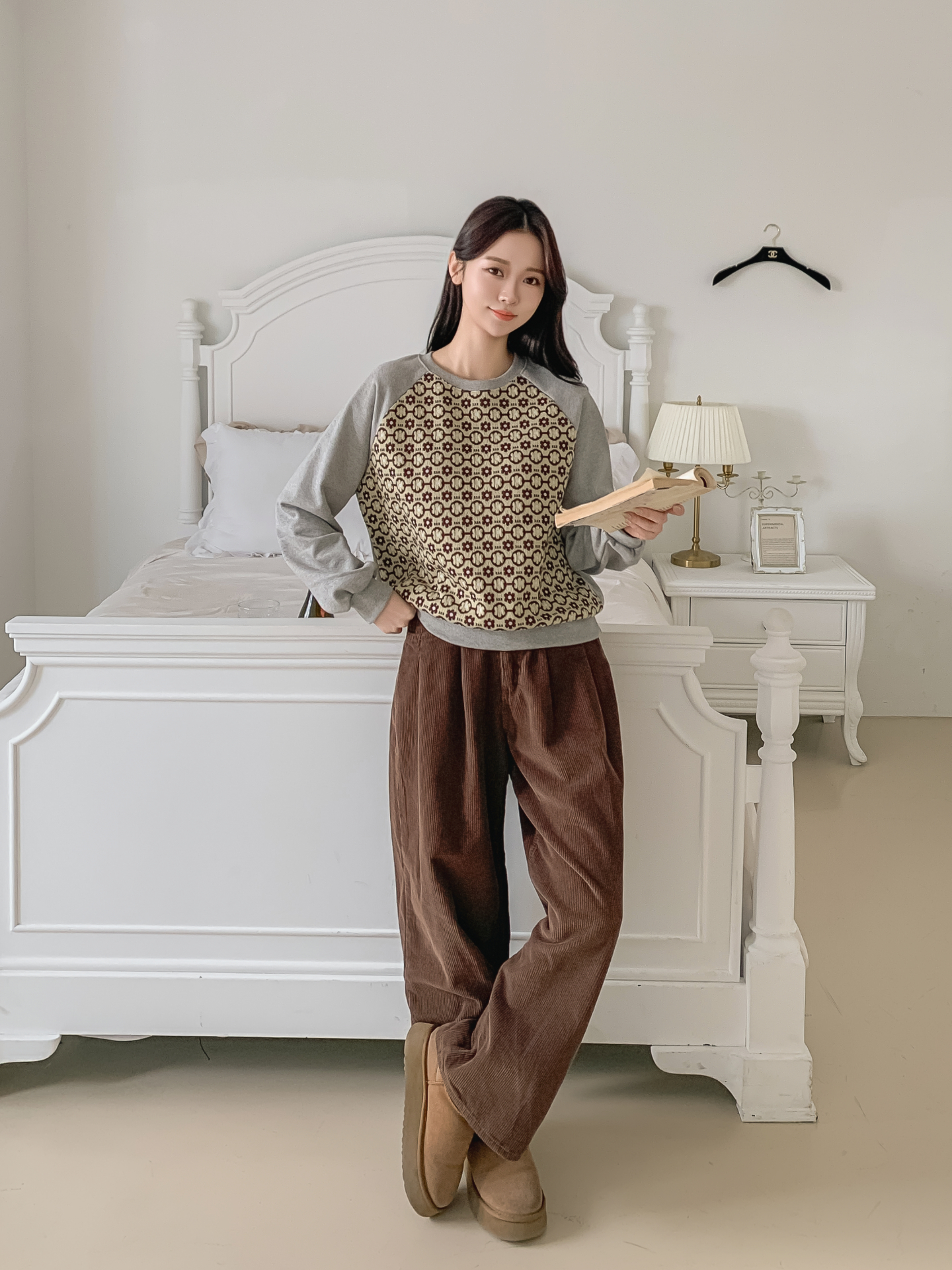 裏起毛ラウンドネック花柄カラースウェット | 詳細画像18