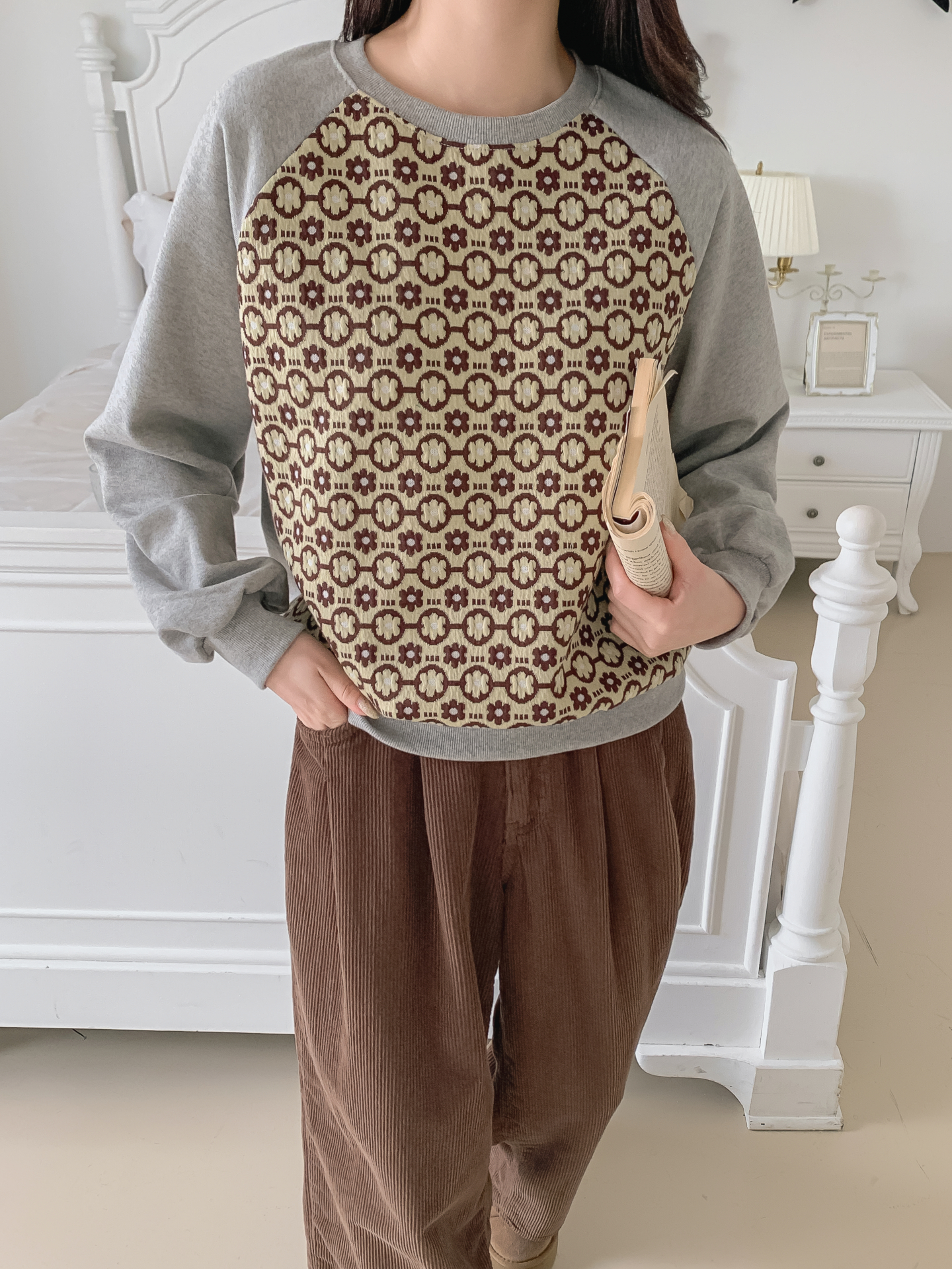 裏起毛ラウンドネック花柄カラースウェット | 詳細画像19