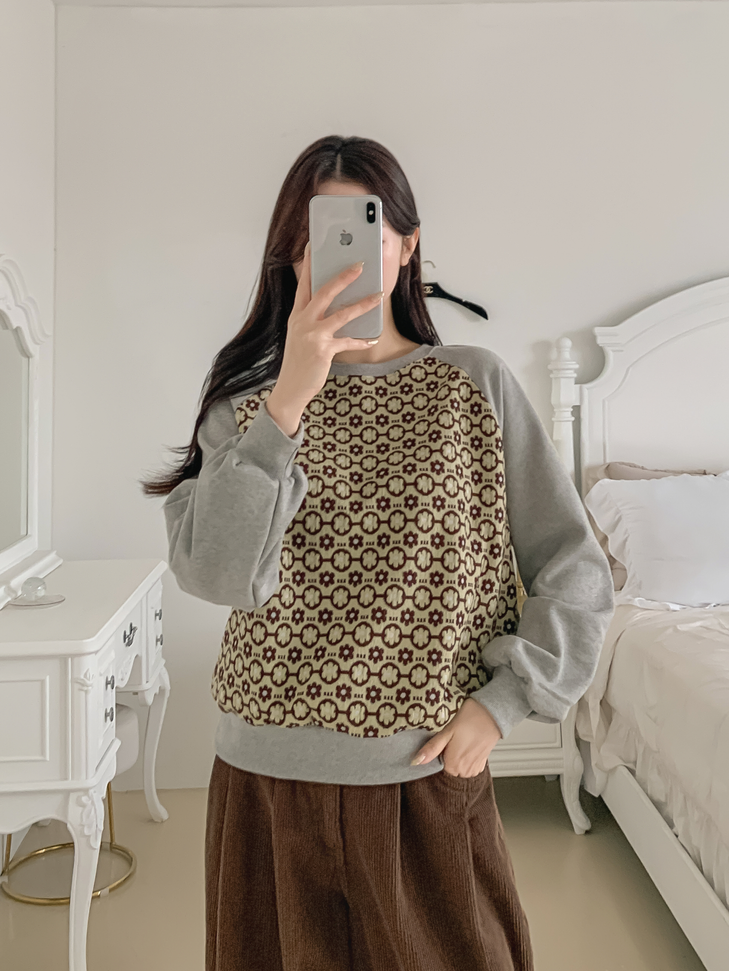 裏起毛ラウンドネック花柄カラースウェット | 詳細画像21