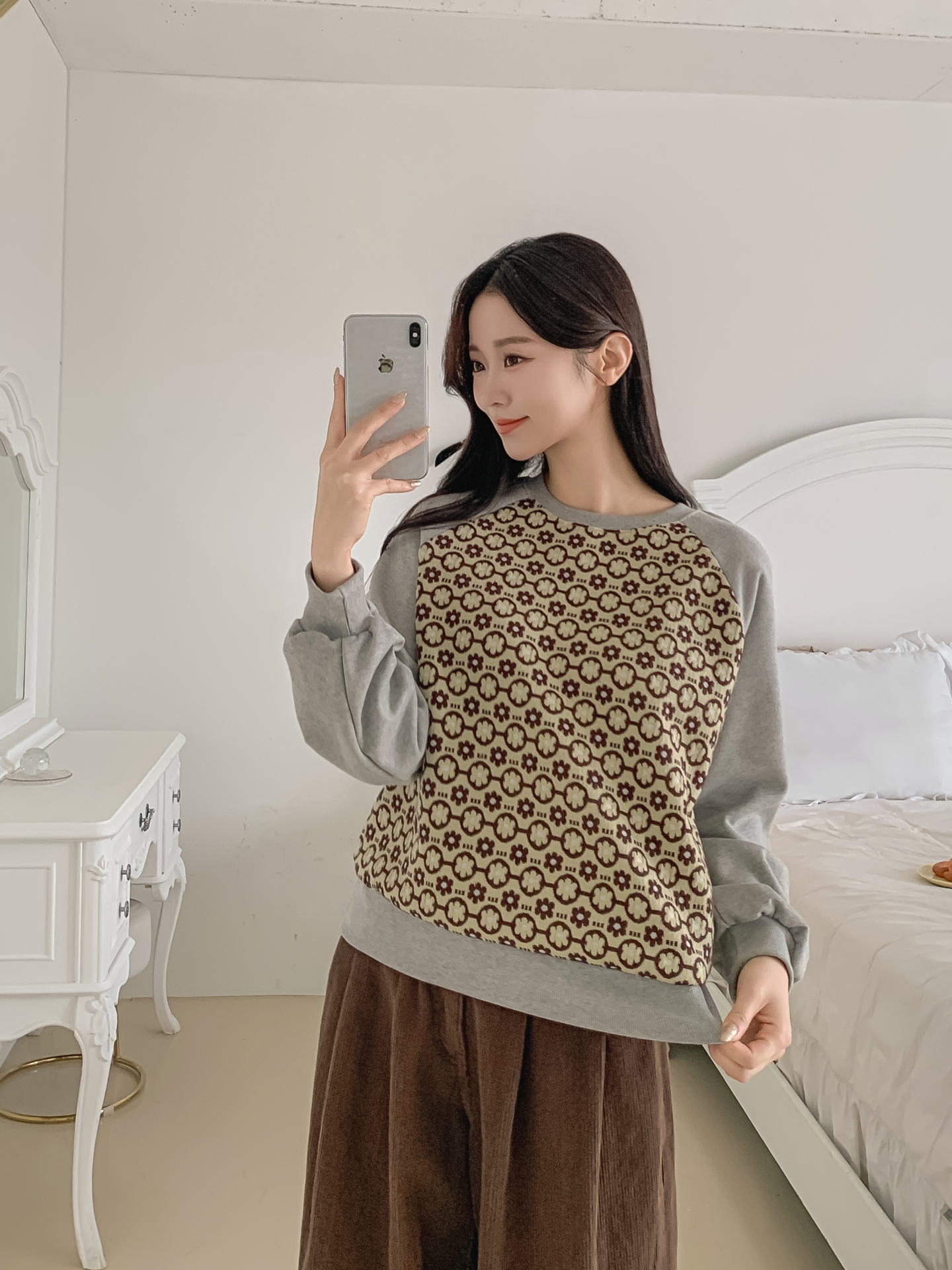 裏起毛ラウンドネック花柄カラースウェット | 詳細画像22