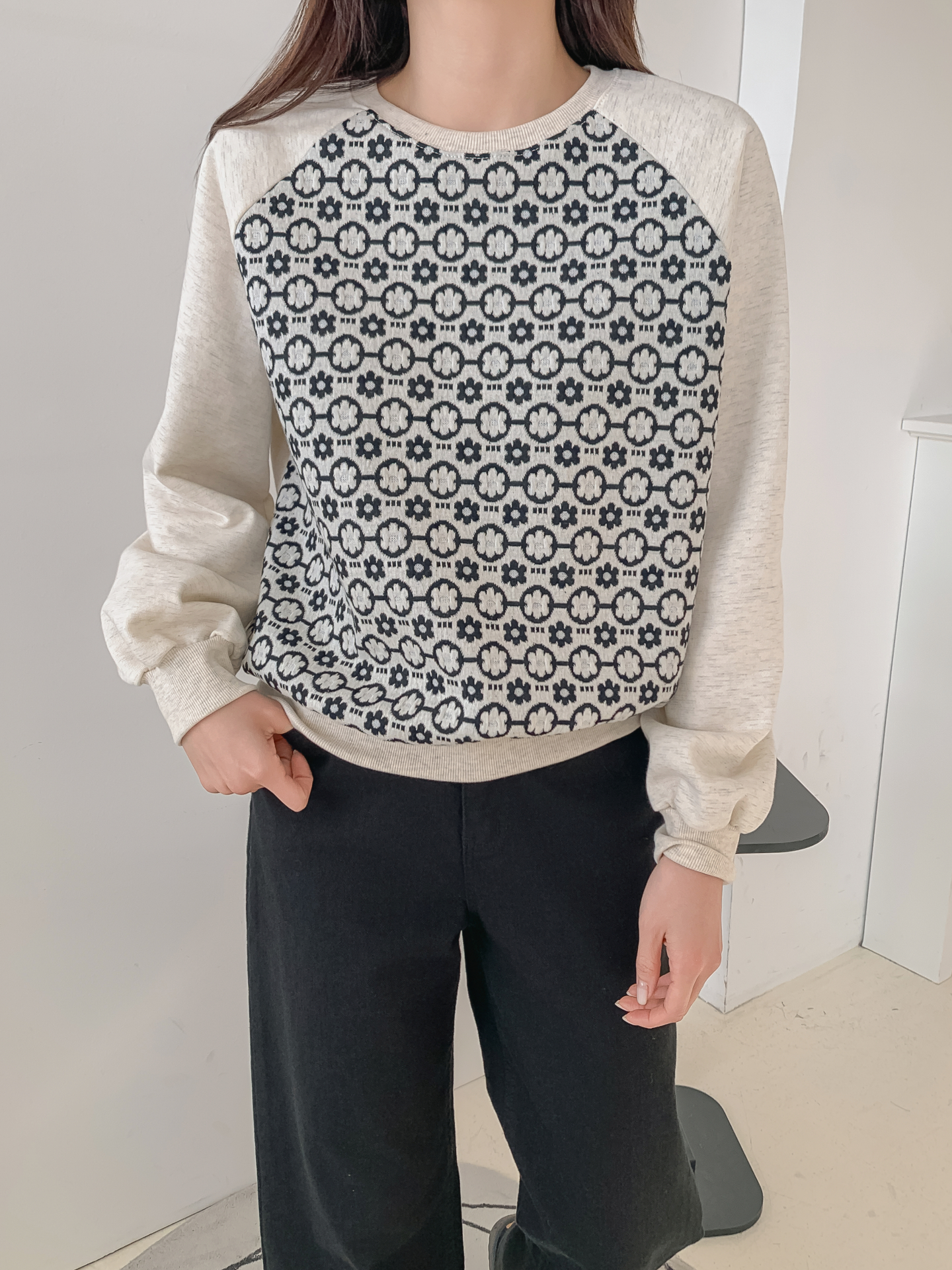 裏起毛ラウンドネック花柄カラースウェット | 詳細画像23