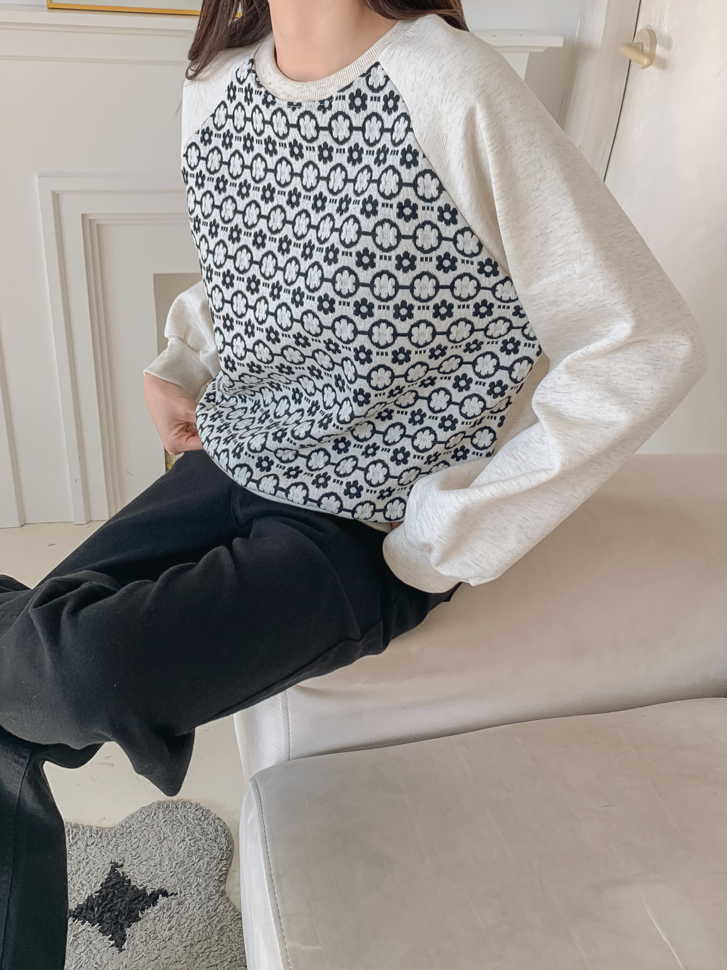 裏起毛ラウンドネック花柄カラースウェット | 詳細画像27